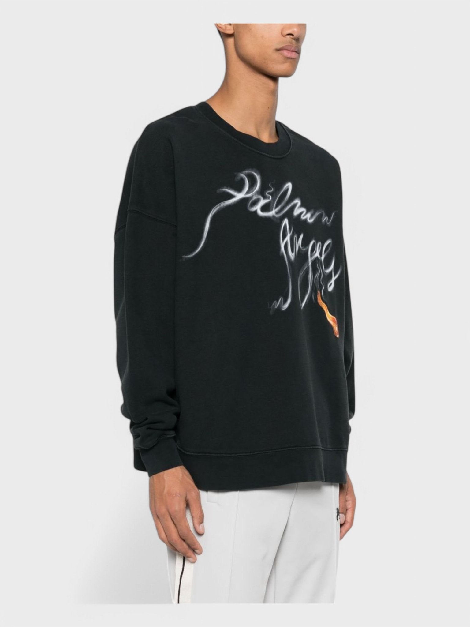 Palm Angels Foggy Sweatshirt 'Black White' - Supplied FashionPalm Angels