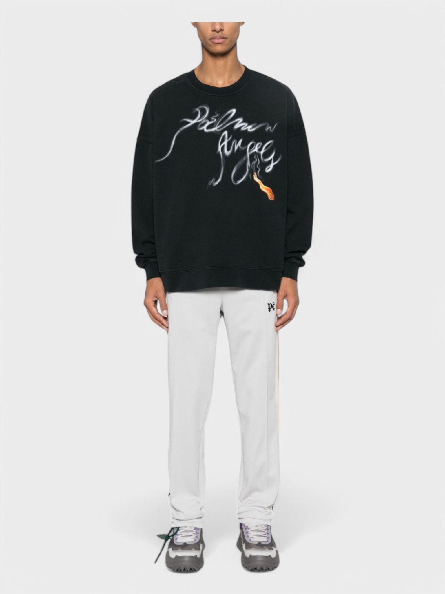 Palm Angels Foggy Sweatshirt 'Black White' - Supplied FashionPalm Angels