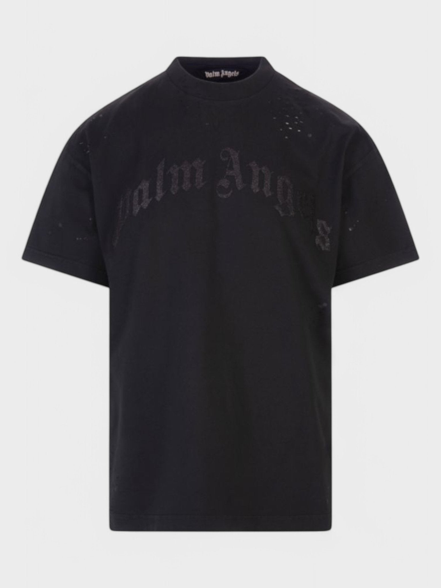 Palm Angels Glittered Logo T-Shirt Black - Supplied FashionPALM ANGELS