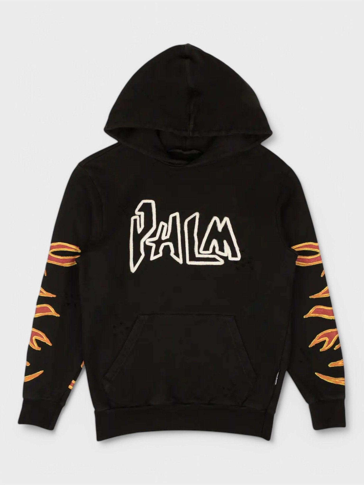 Palm Angels Graffiti Flames Hoodie Black/White - Supplied FashionPALM ANGELS