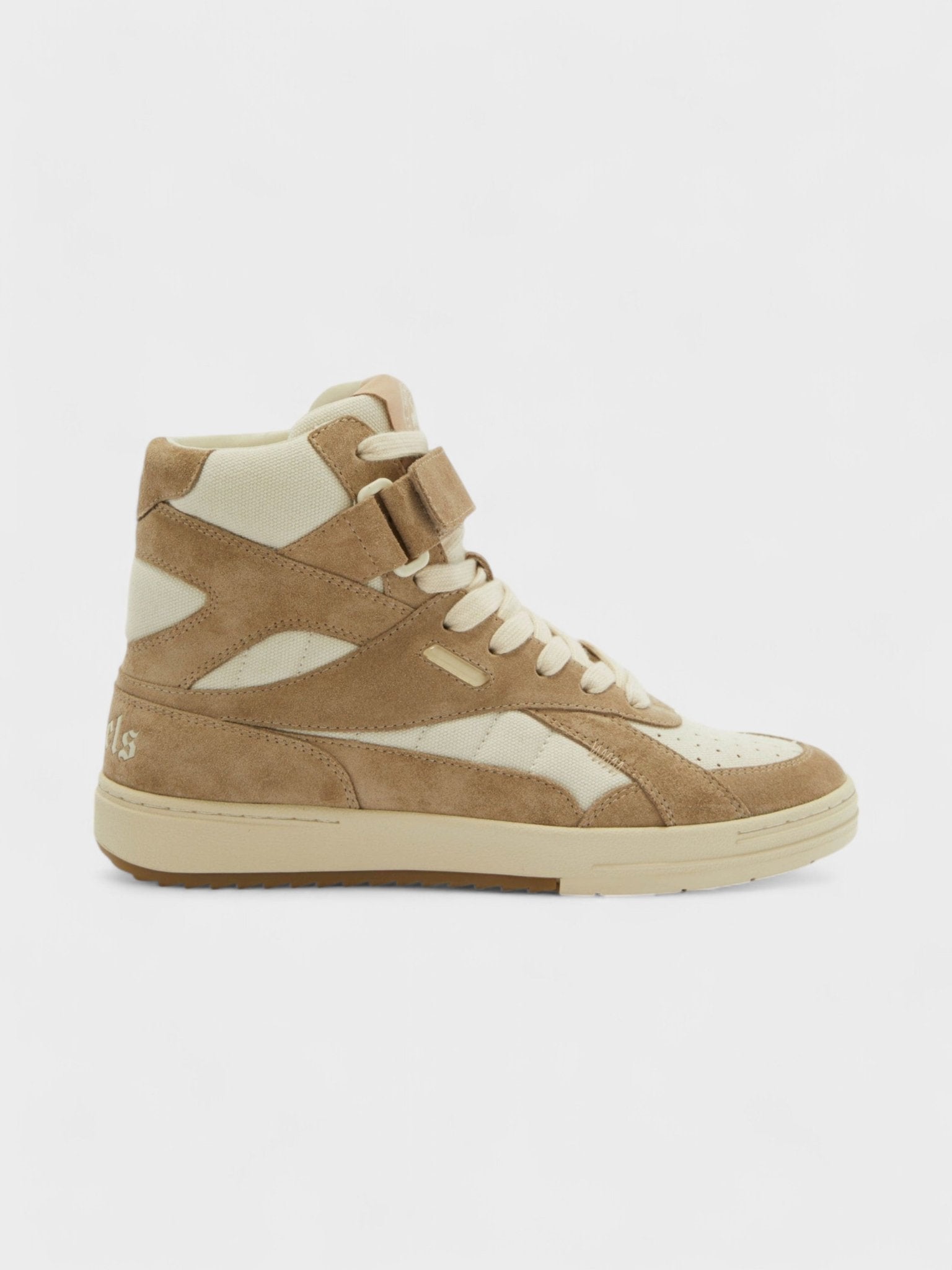 Palm Angels High Top University Leather Suede Sneakers Beige - Supplied FashionPalm Angels