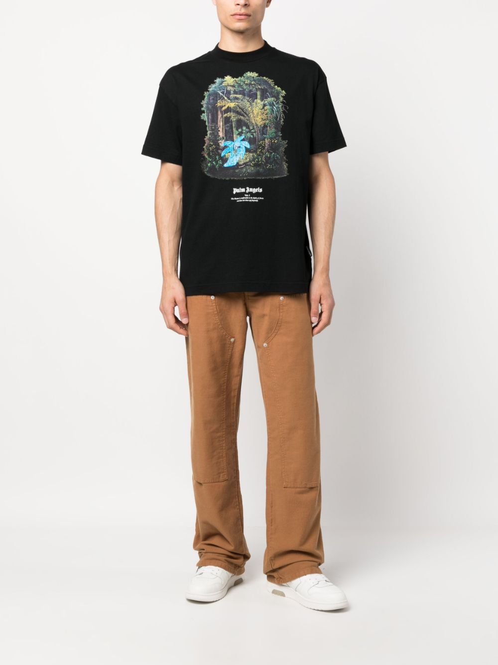 Palm Angels Hunting In The Forest T Shirt Black - Supplied FashionPALM ANGELS