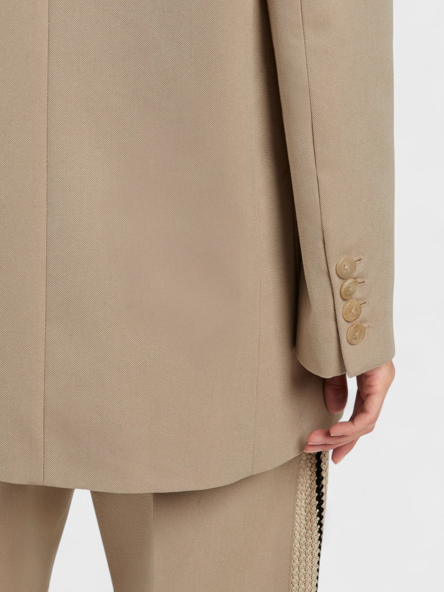 Palm Angels Knit Tape Blazer Beige - Supplied FashionPalm Angels