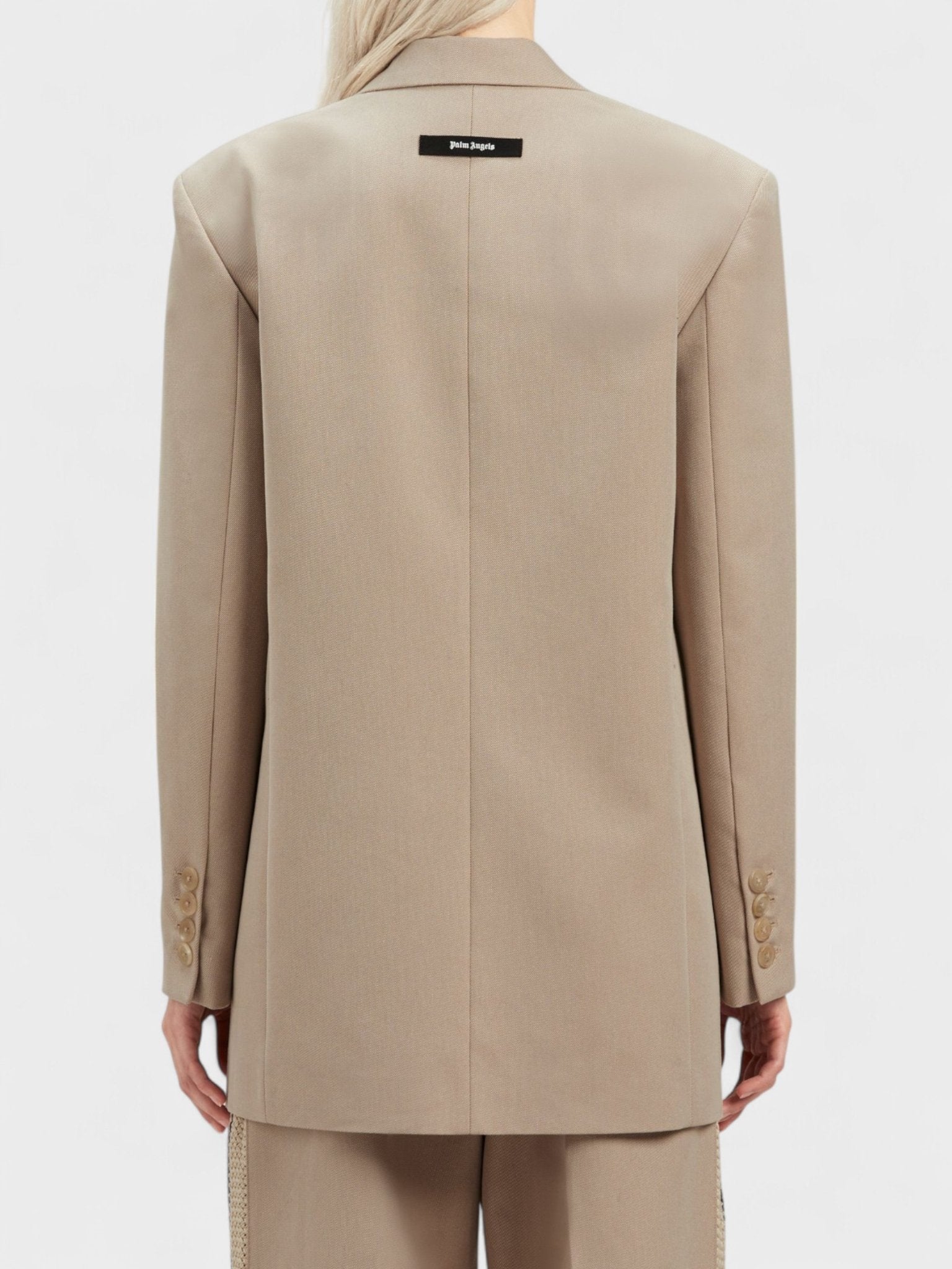 Palm Angels Knit Tape Blazer Beige - Supplied FashionPalm Angels