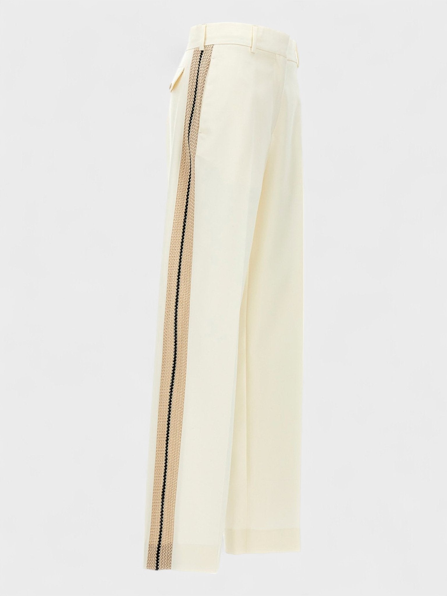 Palm Angels Knit Tape Suit Pants Butter White - Supplied FashionPalm Angels