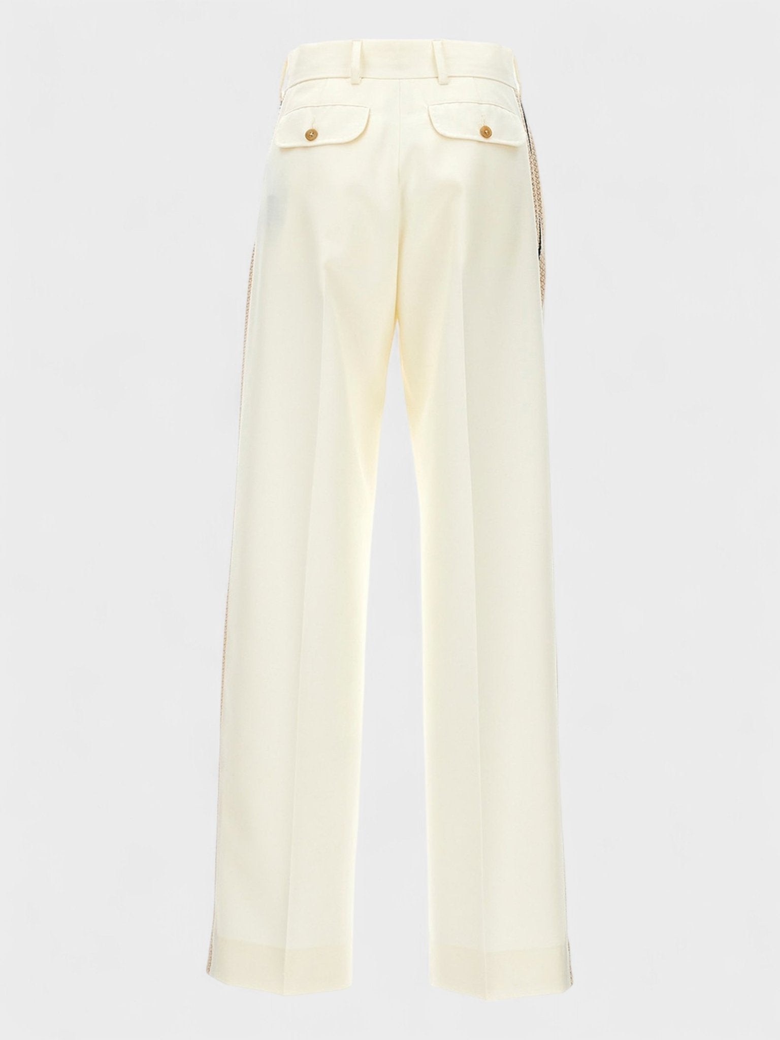 Palm Angels Knit Tape Suit Pants Butter White - Supplied FashionPalm Angels