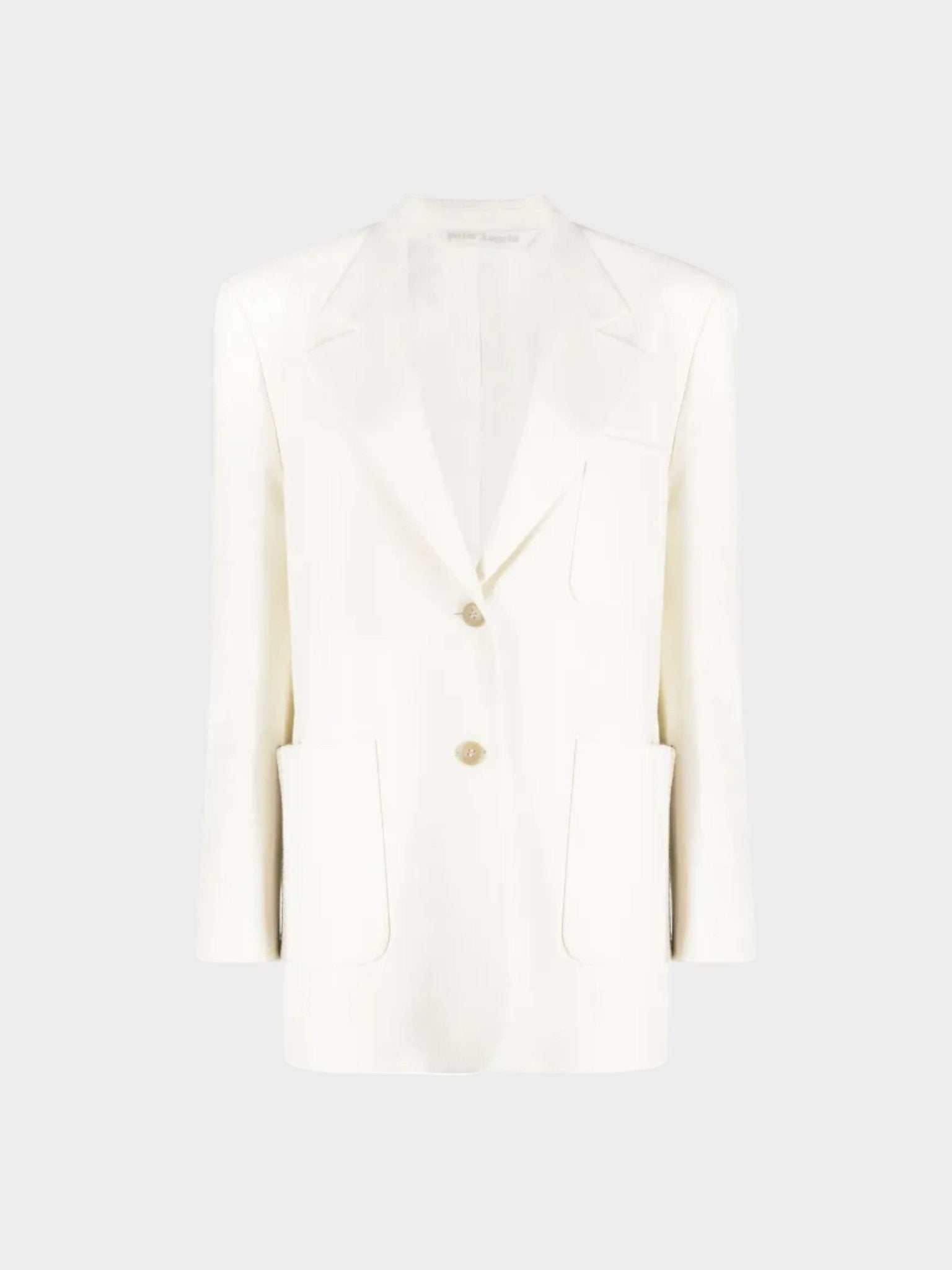 Palm Angels Knitted Tape Blazer White - Supplied FashionPalm Angels
