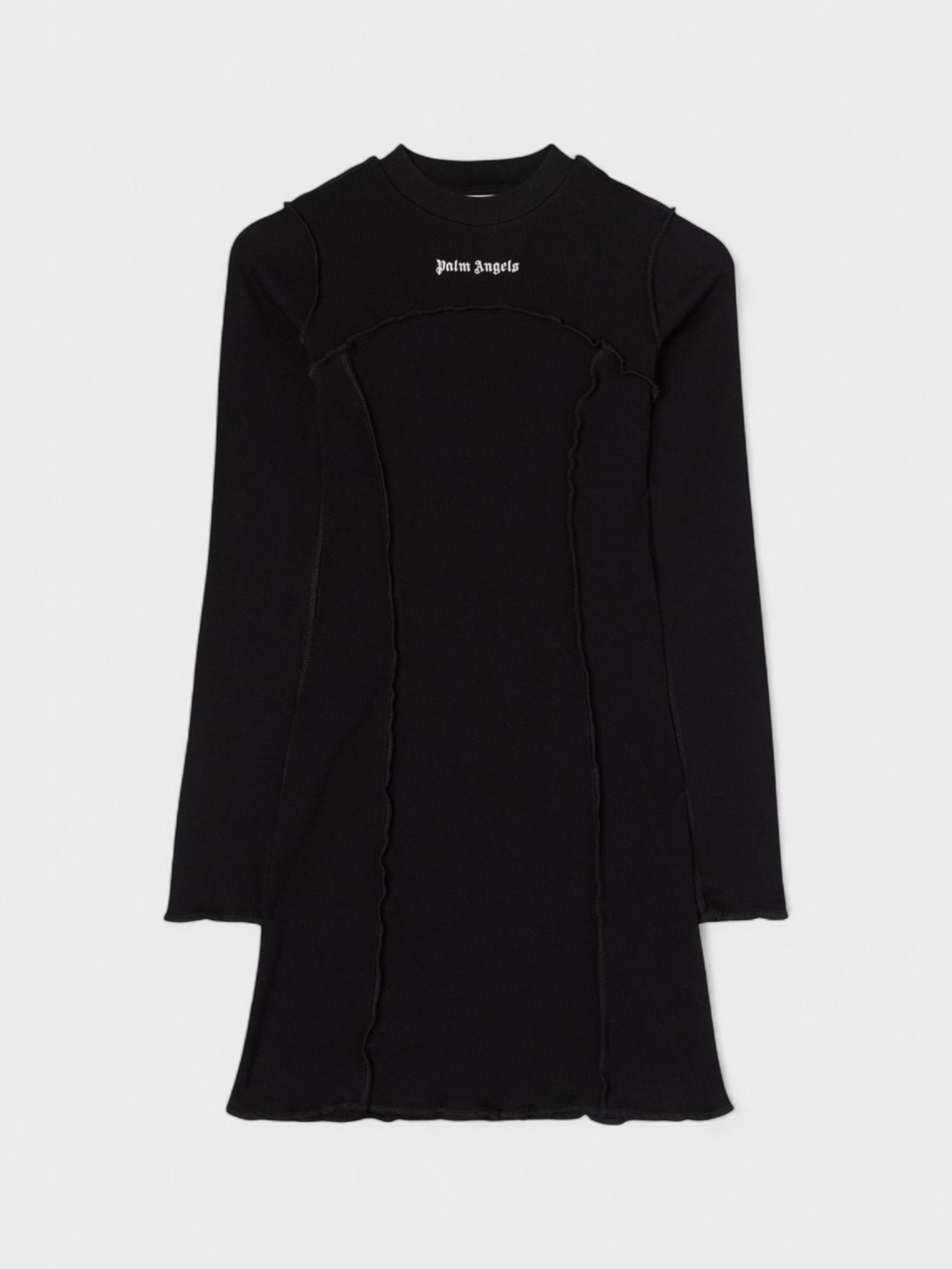 Palm Angels Logo Dress Long Sleeve Black - Supplied FashionPalm Angels