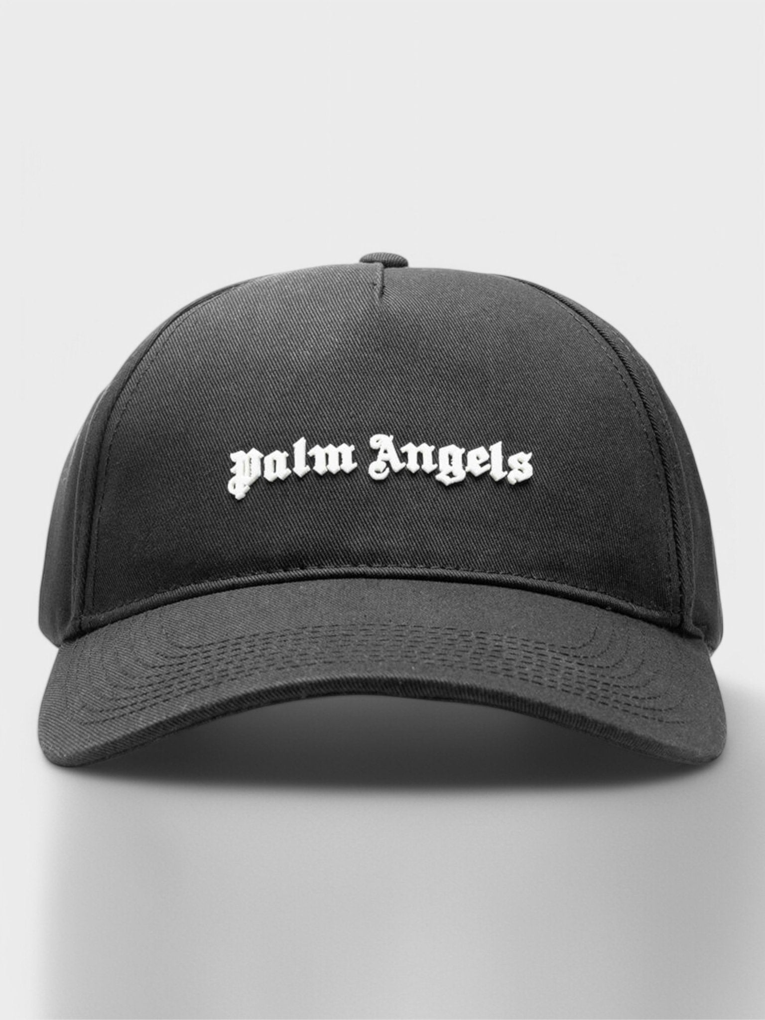 Palm Angels Logo - Print Cotton Cap Black - Supplied FashionPALM ANGELS