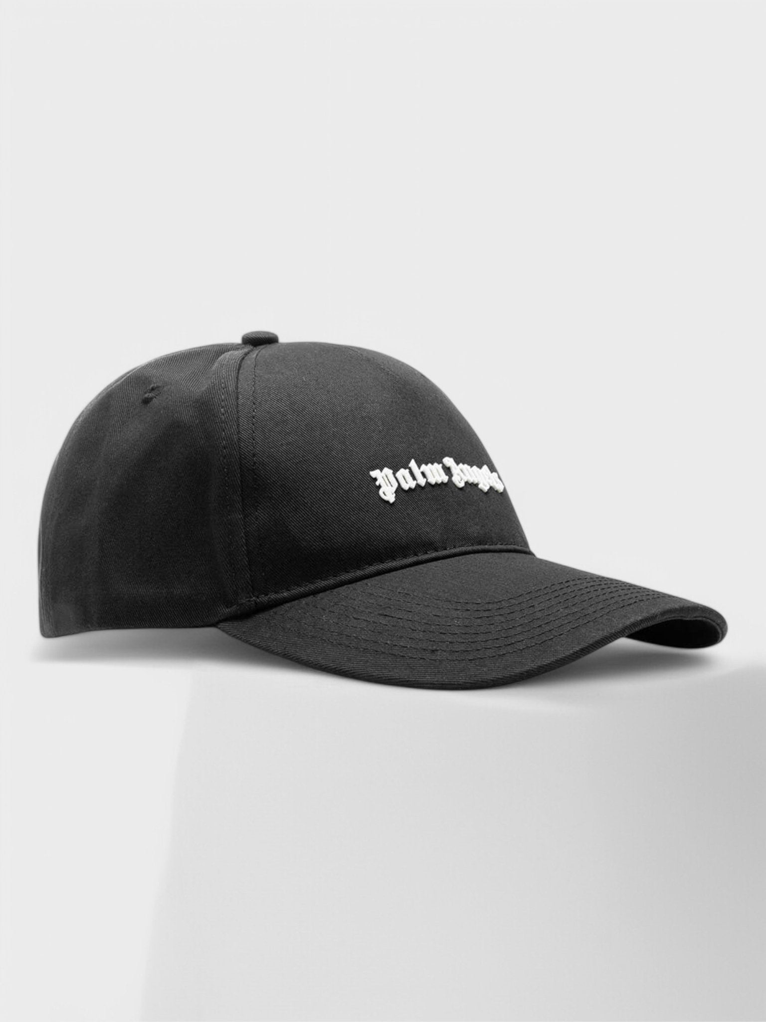 Palm Angels Logo - Print Cotton Cap Black - Supplied FashionPALM ANGELS