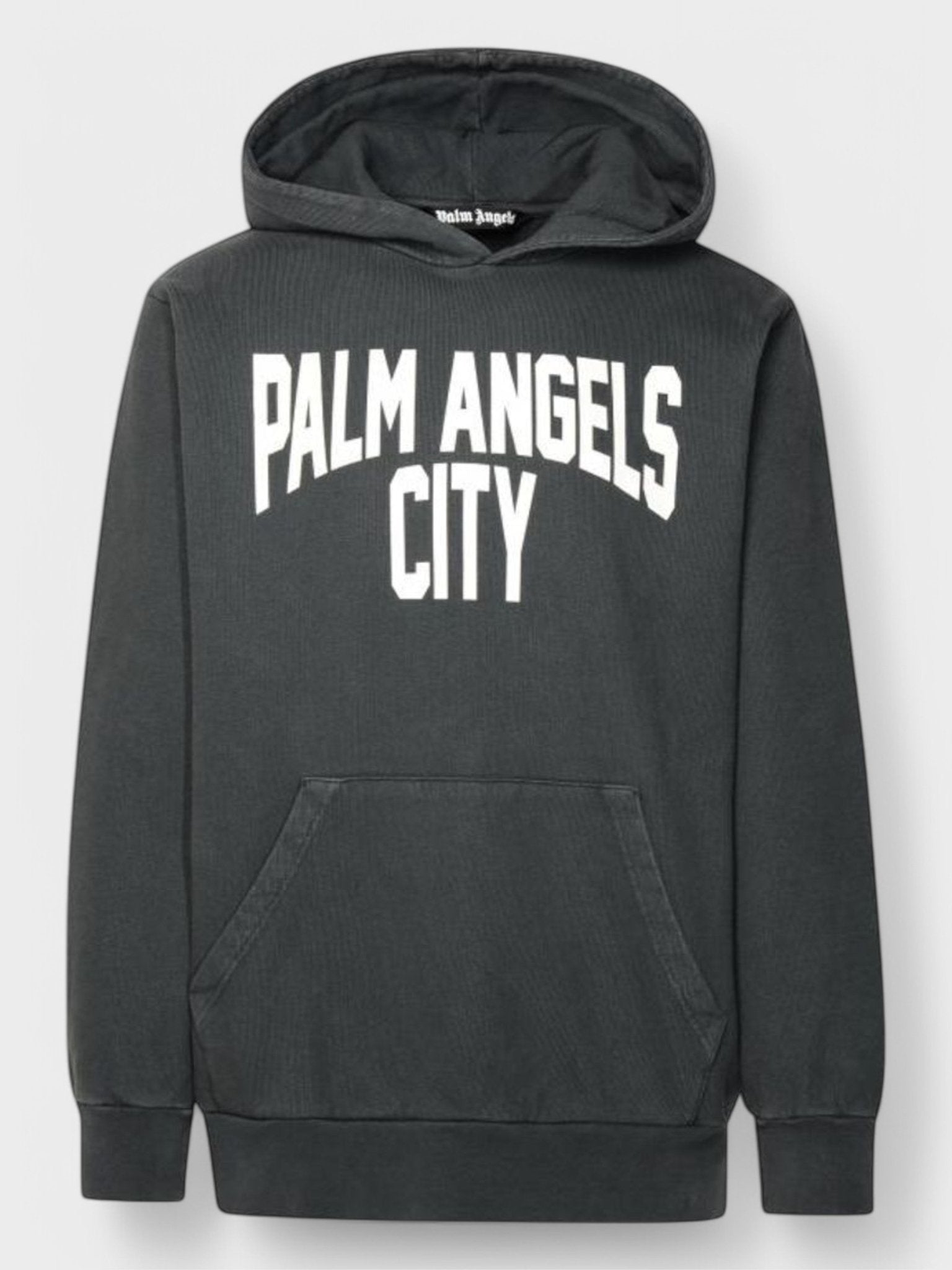 Palm Angels Logo - Print Hoodie Dark Grey - Supplied FashionPALM ANGELS