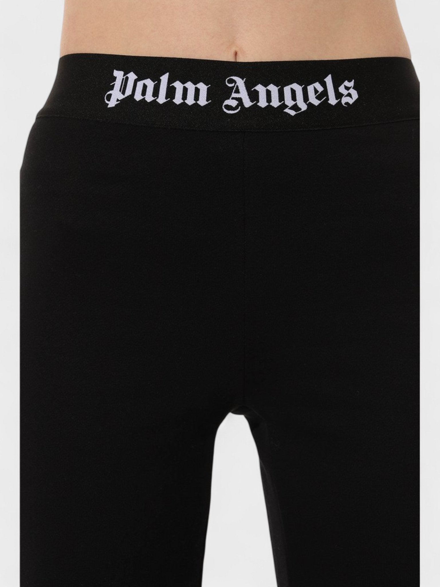 Palm Angels Logo Tape Flare Sweatpants Black - Supplied FashionPalm Angels