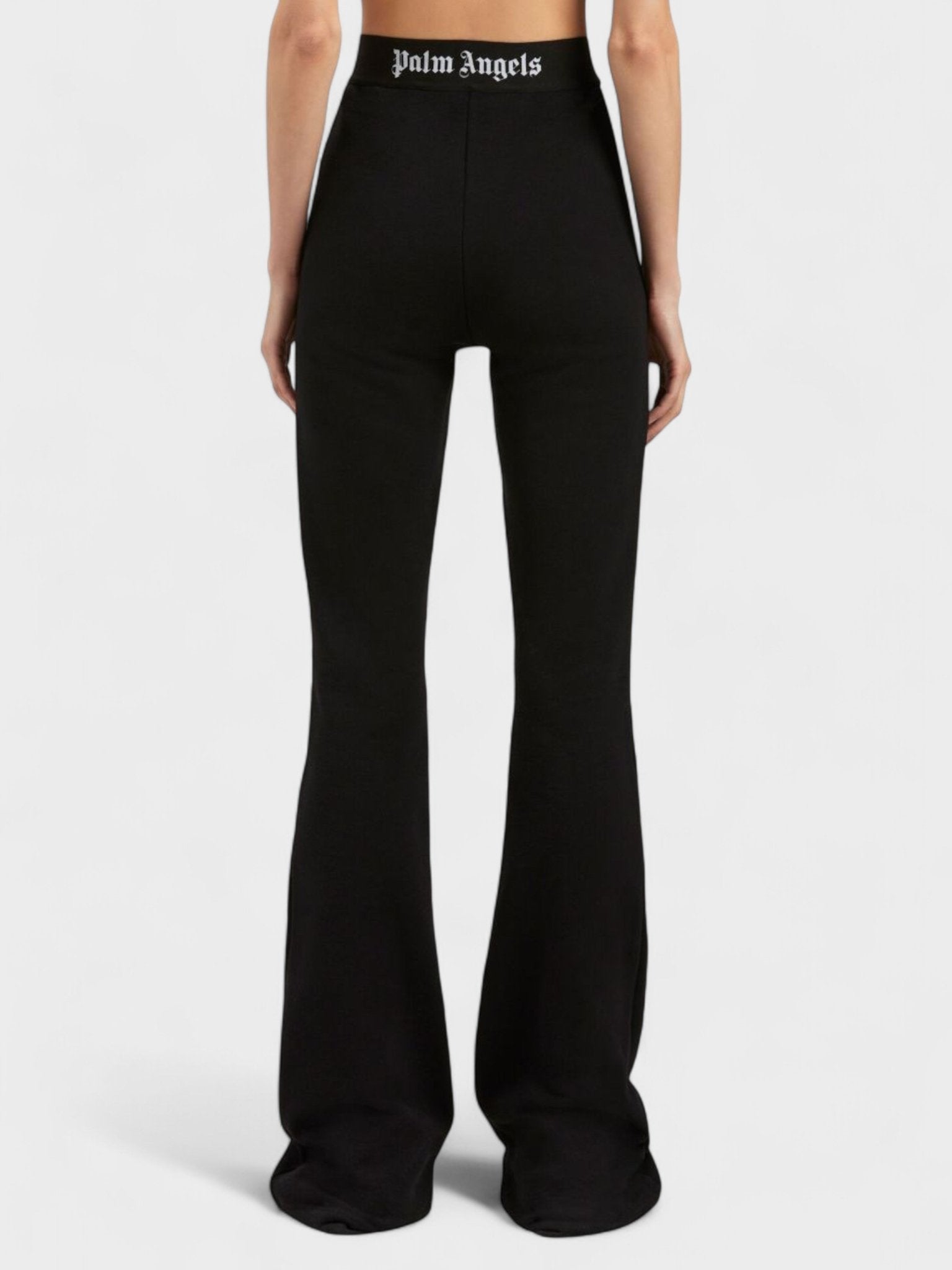 Palm Angels Logo Tape Flare Sweatpants Black - Supplied FashionPalm Angels