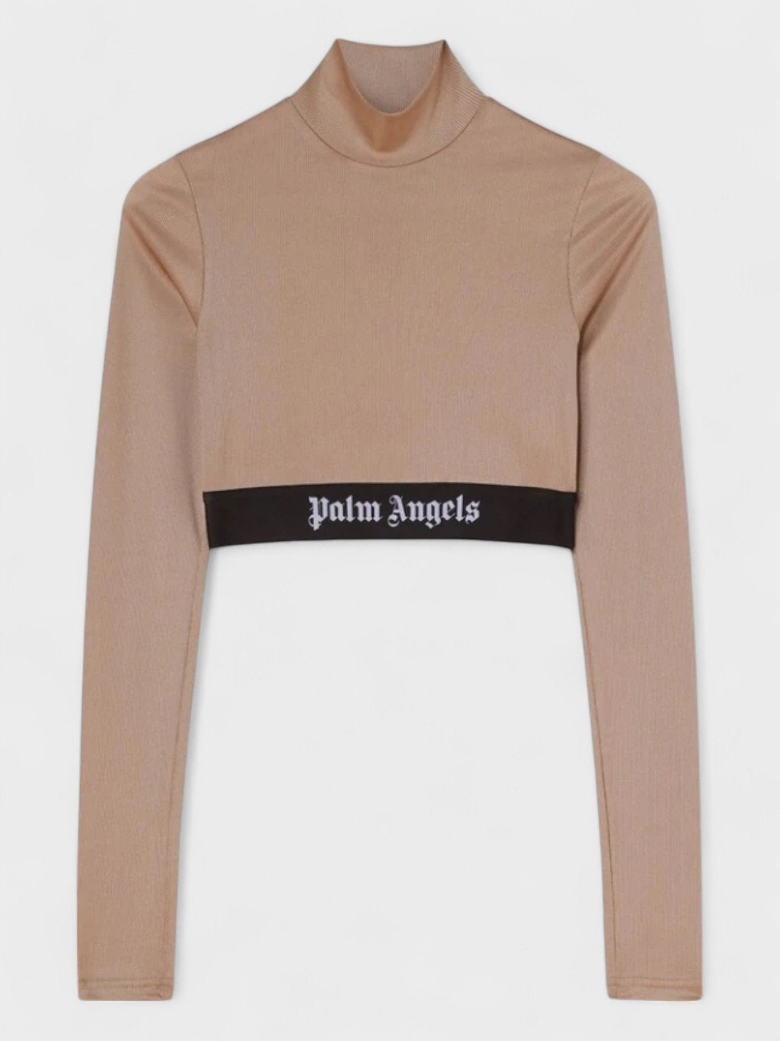 Palm Angels Logo Tape Skin Tee Camel Brown Wmns - Supplied FashionPalm Angels