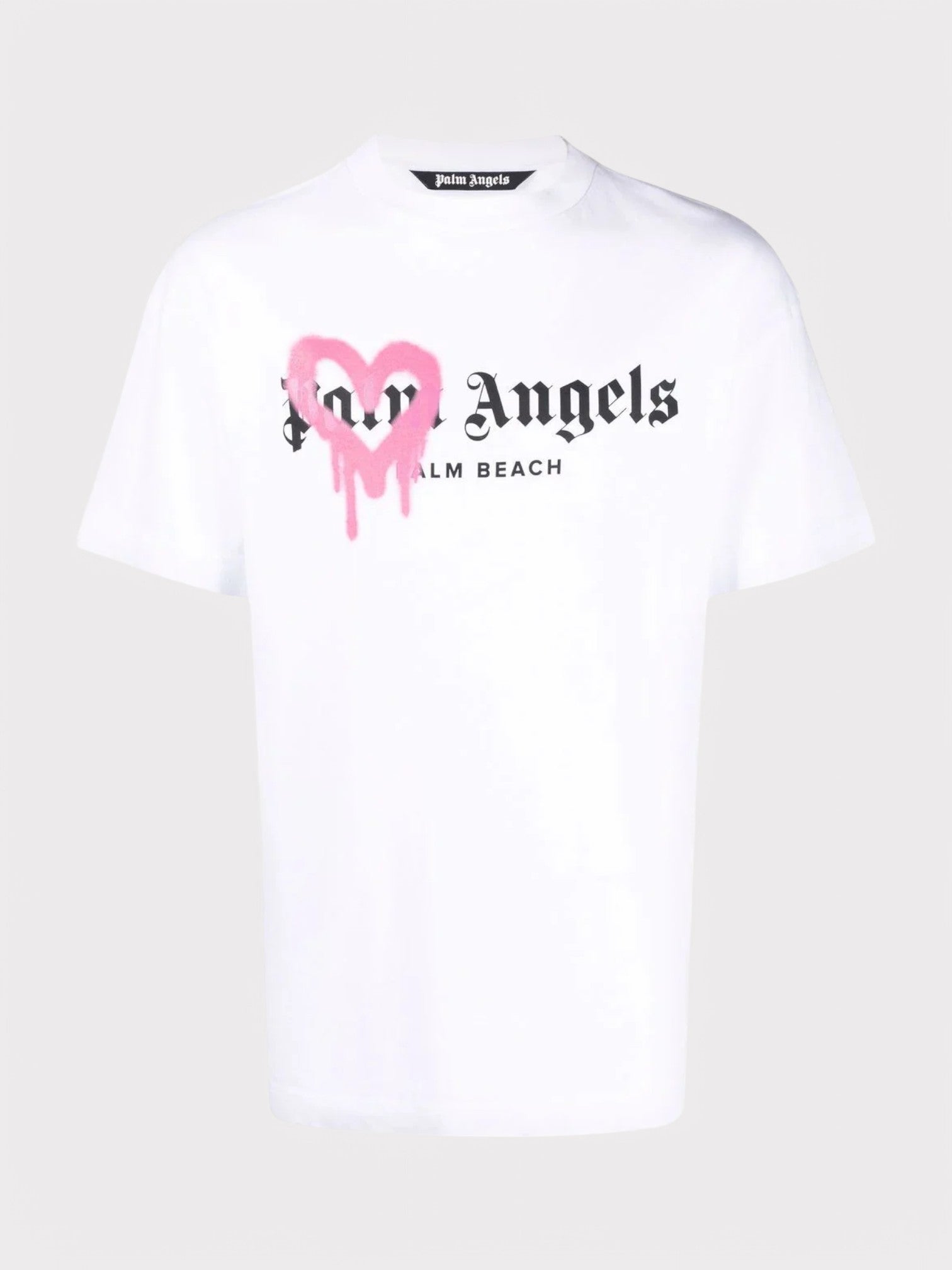 Palm Angels Miami Heart Sprayed T Shirt White - Supplied FashionPalm Angels