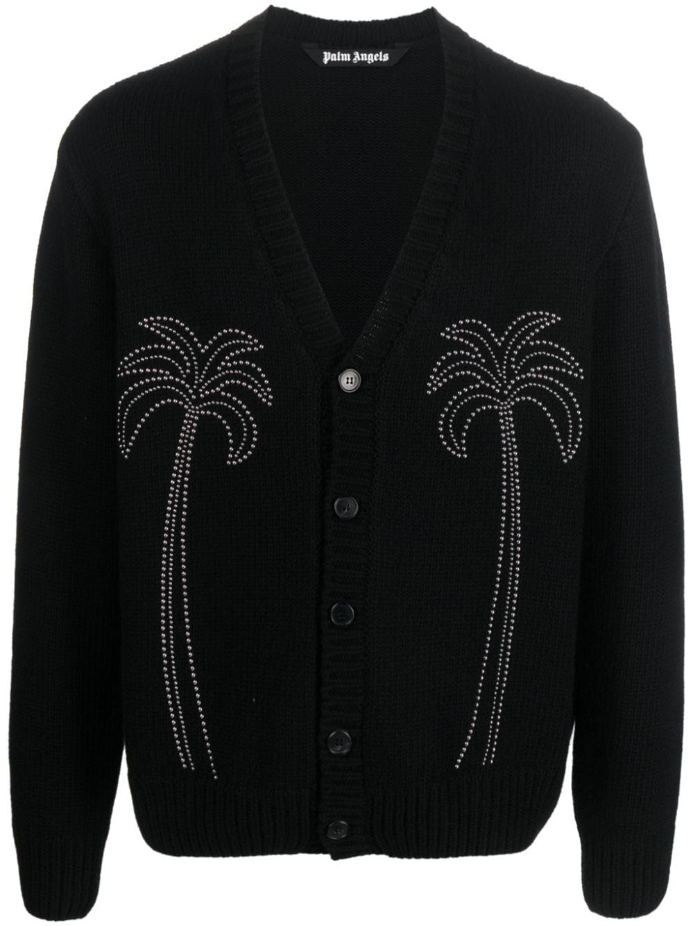 Palm Angels Milano Studded Cardigan Black - Supplied FashionPALM ANGELS