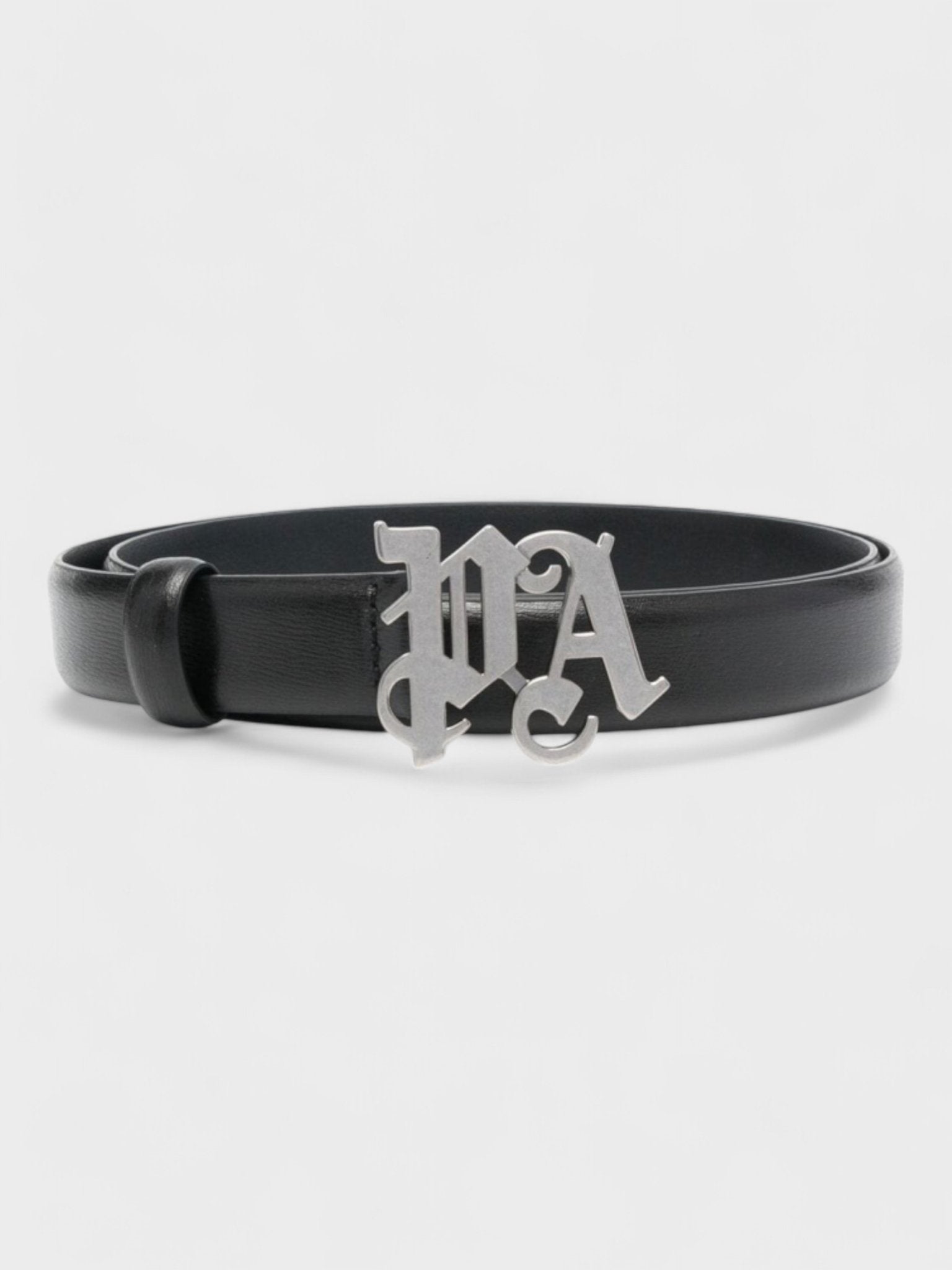 Palm Angels Monogram Caviar Belt Black Silver - Supplied FashionPalm Angels