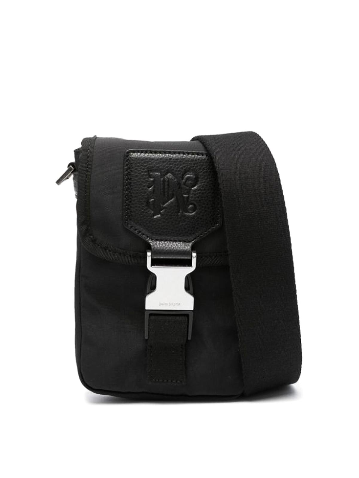 Palm Angels Monogram Crossbody Bag Black - Supplied FashionPALM ANGELS