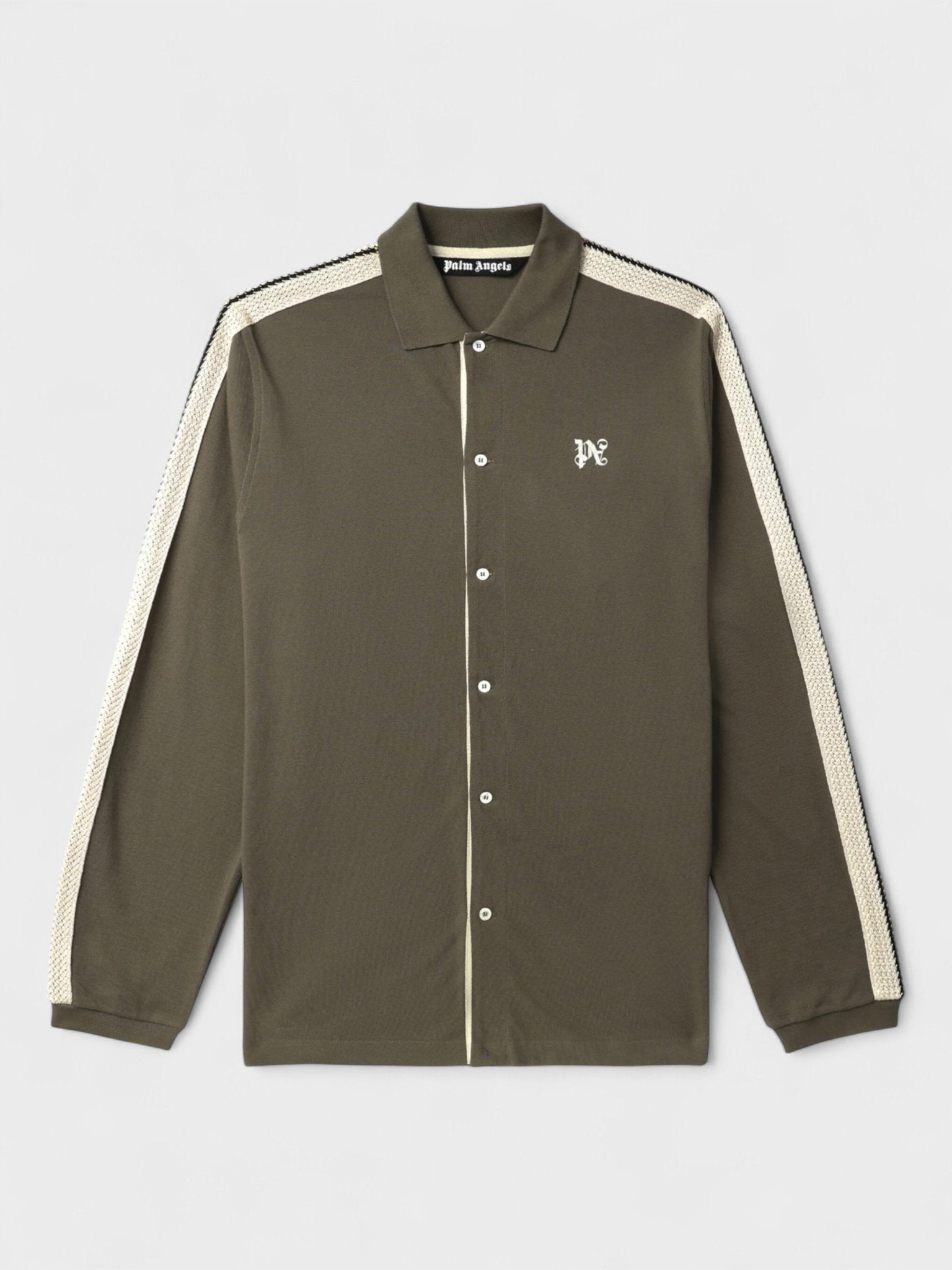 Palm Angels Monogram Embroidered Cotton Shirt - Supplied FashionPalm Angels