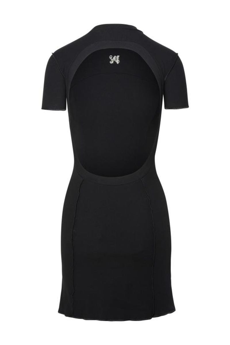 Palm Angels Monogram Mini Dress Black - Supplied FashionPALM ANGELS