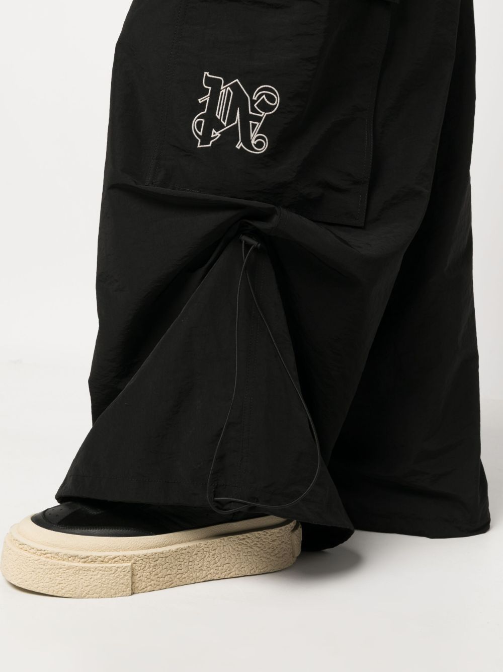 Palm Angels Monogram Parachute Pants Black - Supplied FashionPalm Angels