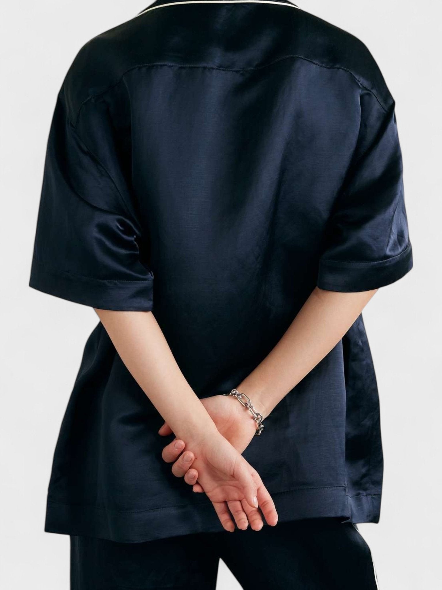 Palm Angels Monogram Satin Bowling Shirt Blue - Supplied FashionPalm Angels