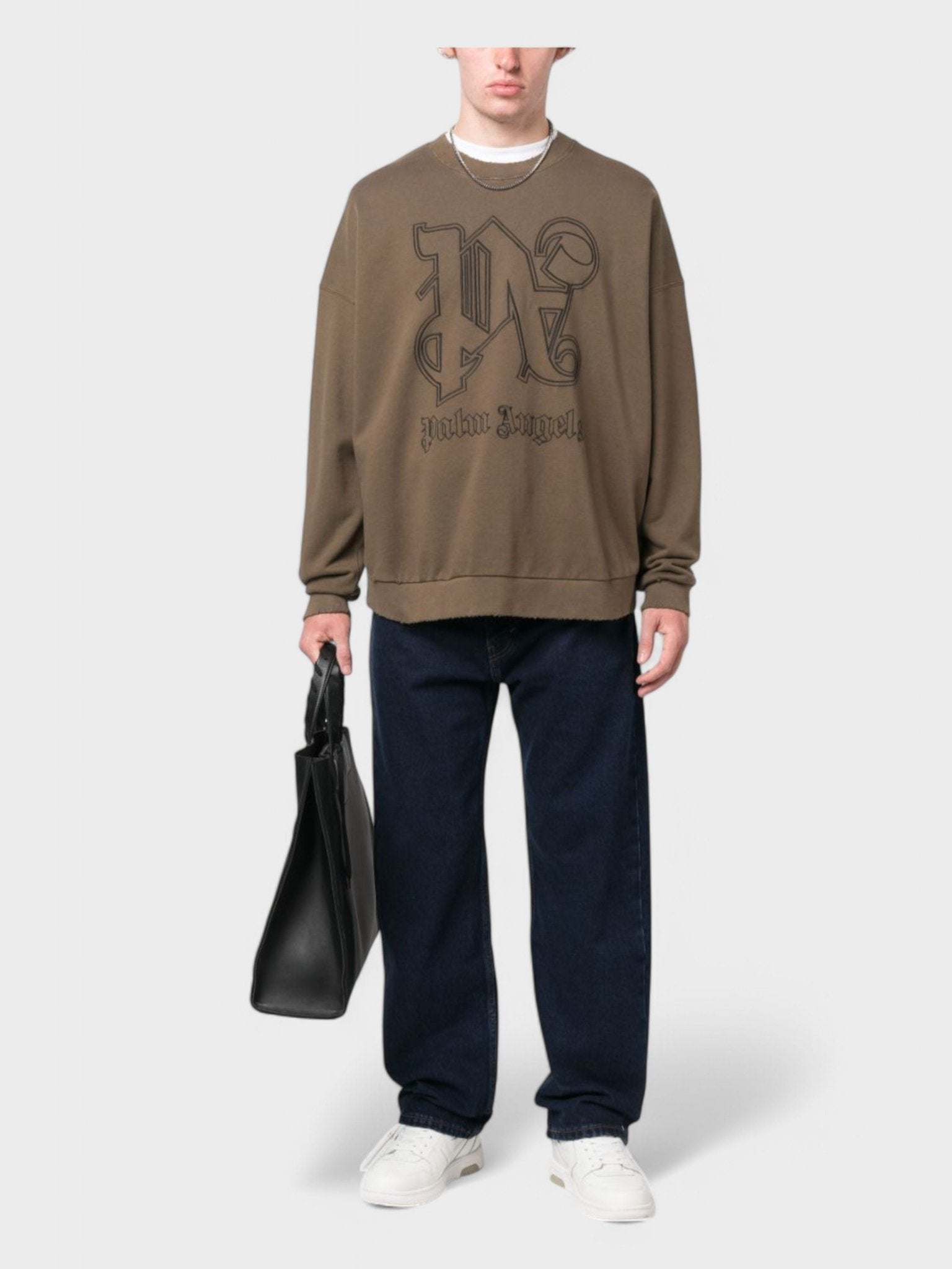 Palm Angels Monogram Statement Crew 'Brown/Black' - Supplied FashionPalm Angels