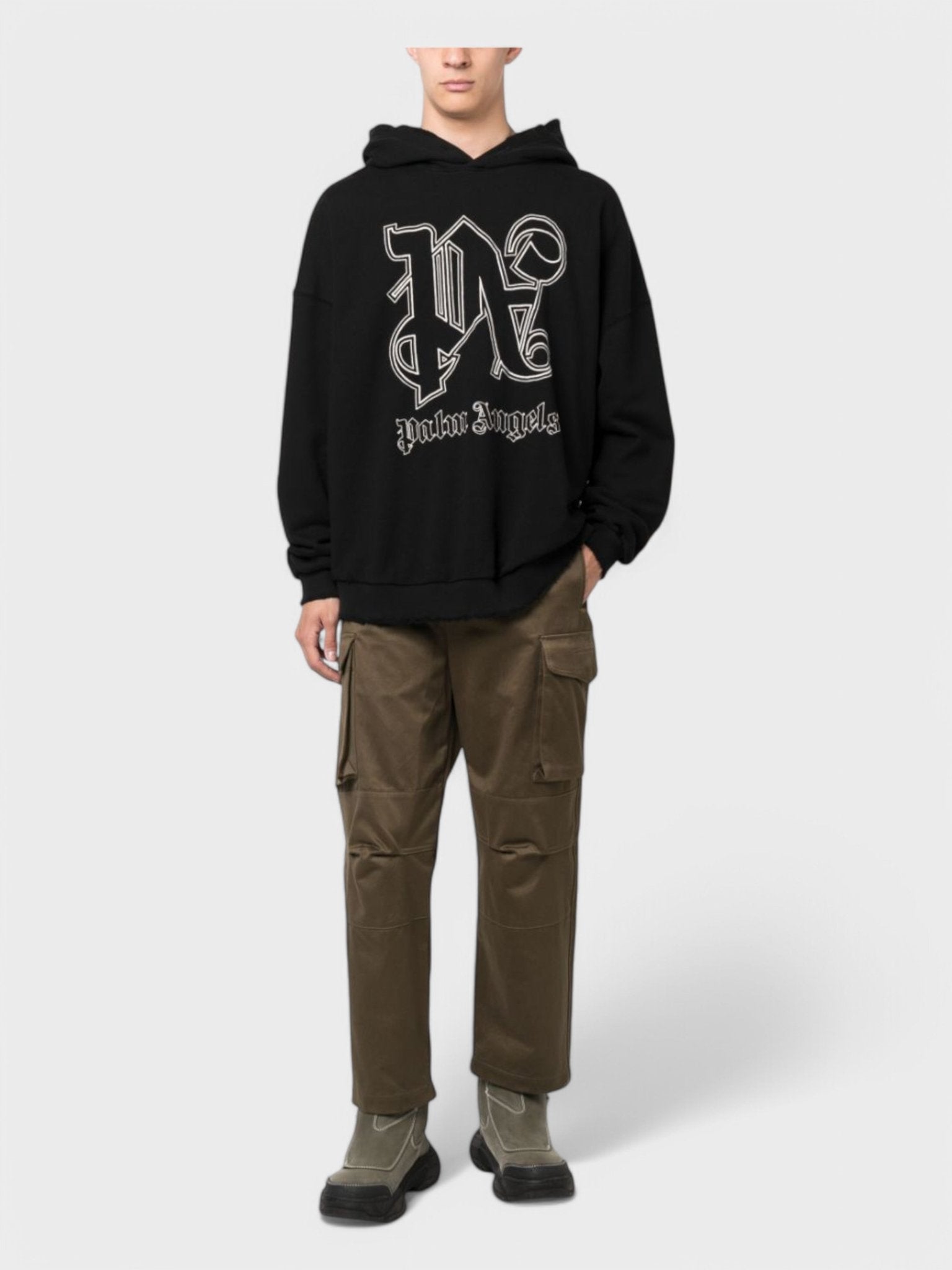 Palm Angels Monogram Statement Hoodie 'Black/Off White' - Supplied FashionPalm Angels