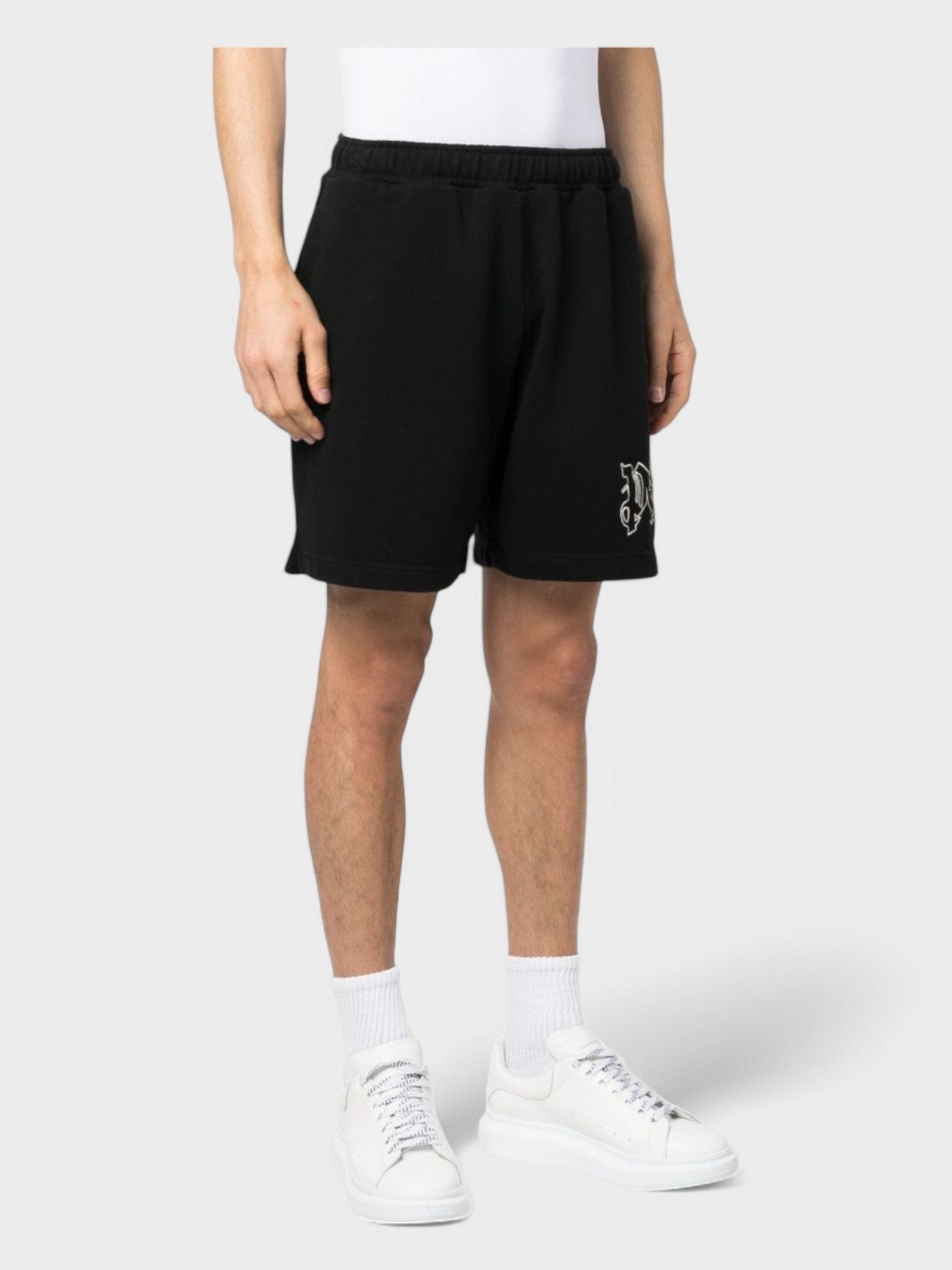 Palm Angels Monogram Sweatshorts 'Black/Off White' - Supplied FashionPalm Angels