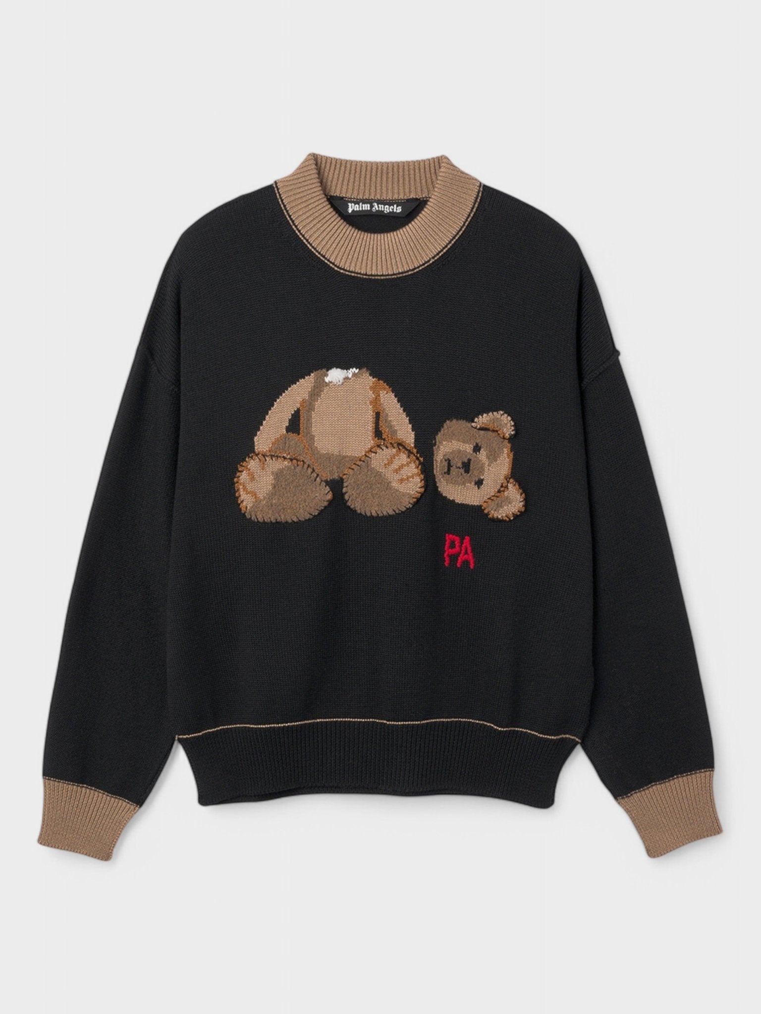 Palm Angels Palm Bear Wool Knit Sweater Black/Brown - Supplied FashionPALM ANGELS