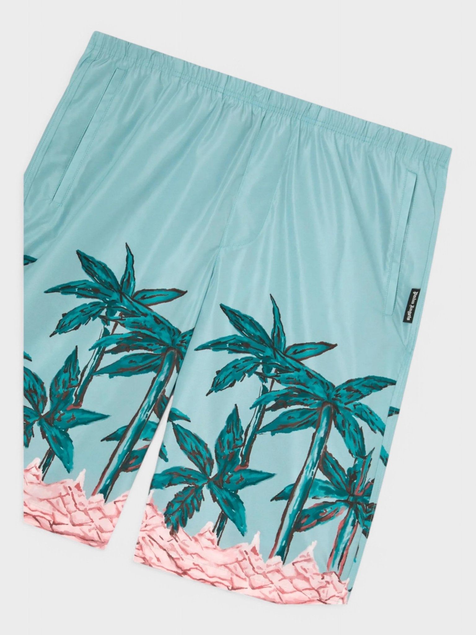 Palm Angels Palms Row Long Swimshorts 'Light Blue' - Supplied FashionPalm Angels