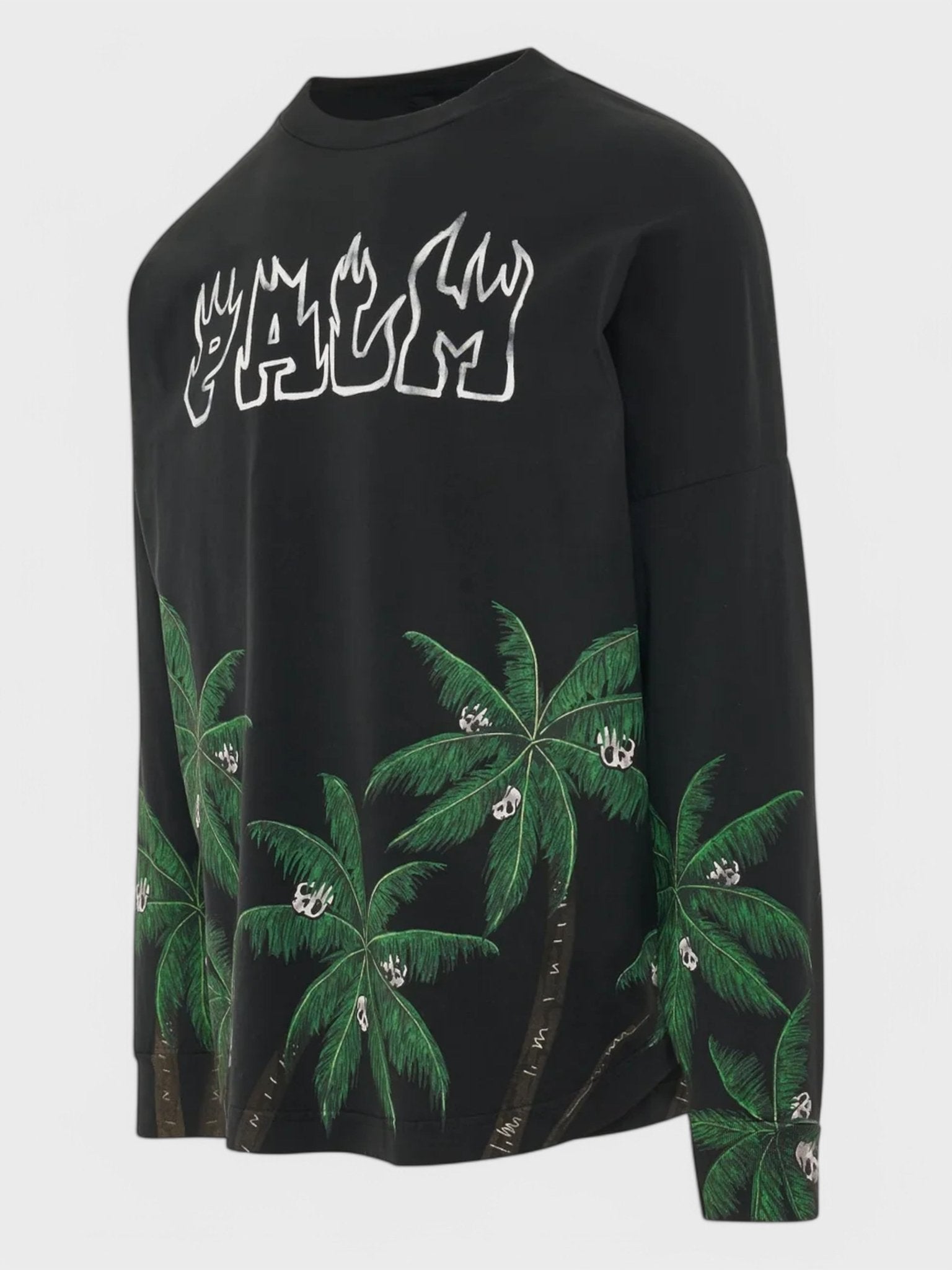 Palm Angels Palms&Skull Over L/S T-Shirt Black/Green - Supplied FashionPALM ANGELS