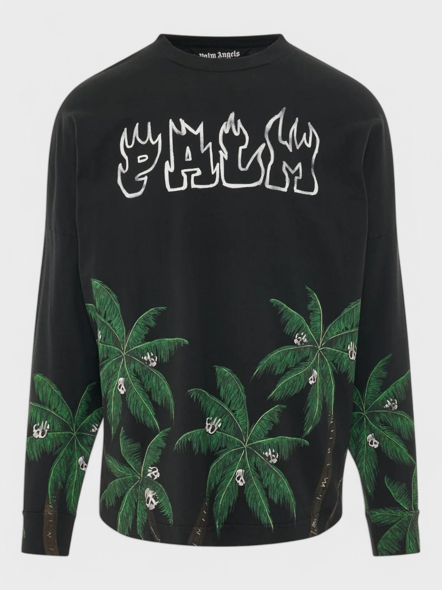 Palm Angels Palms&Skull Over L/S T-Shirt Black/Green - Supplied FashionPALM ANGELS