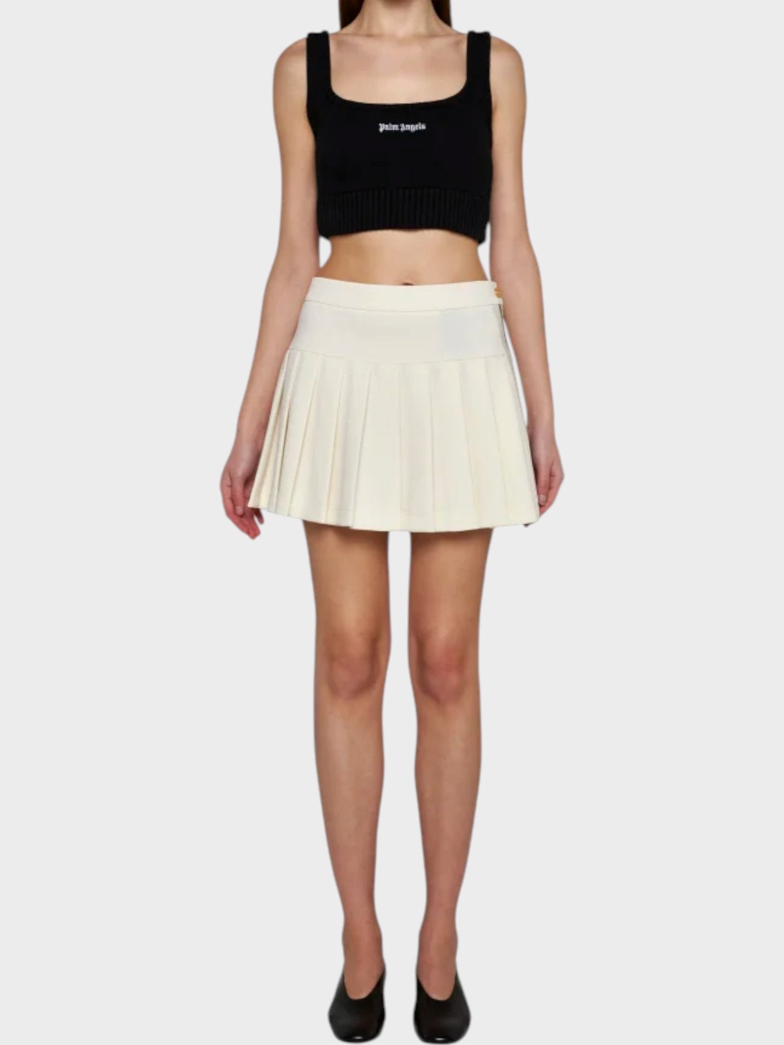 Palm Angels Pleated Mini Skirt White - Supplied FashionPalm Angels