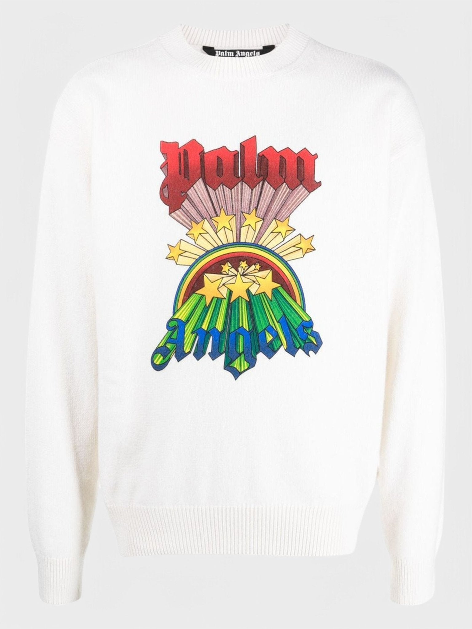 Palm Angels Rainbow Stars Knitwear White - Supplied FashionPALM ANGELS