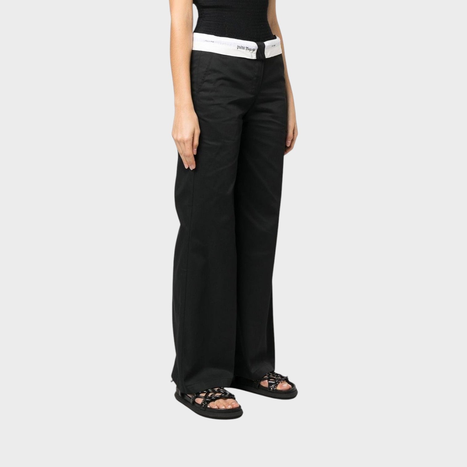 Palm Angels Reversed Wasitband Chino Pants Black | Palm Angels
