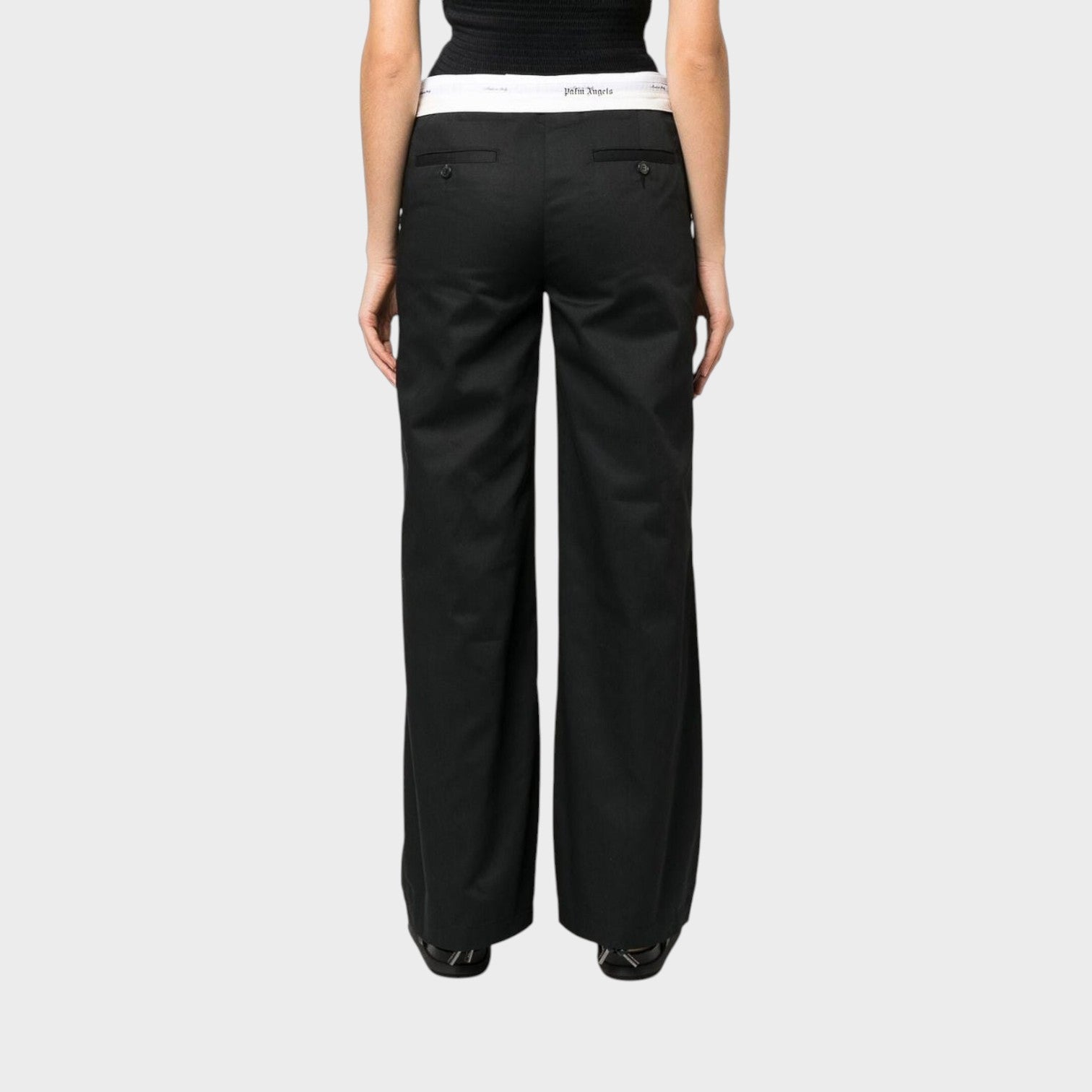 Palm Angels Reversed Wasitband Chino Pants Black | Palm Angels