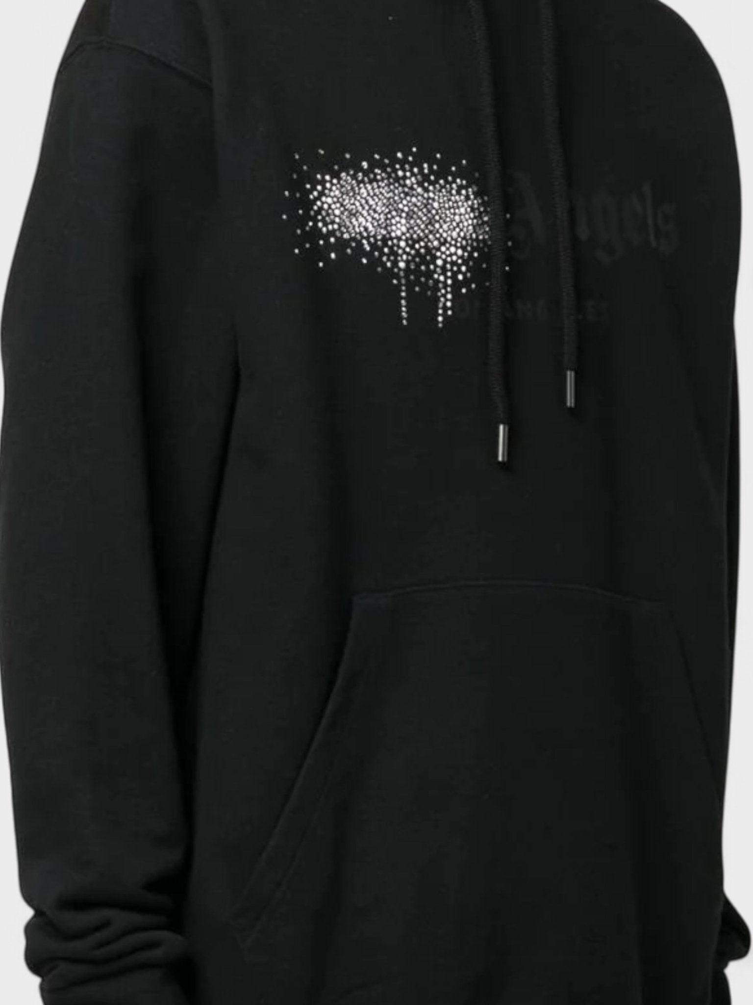 Palm Angels Rhinestone Sprayed Hoodie Black - Supplied FashionPalm Angels