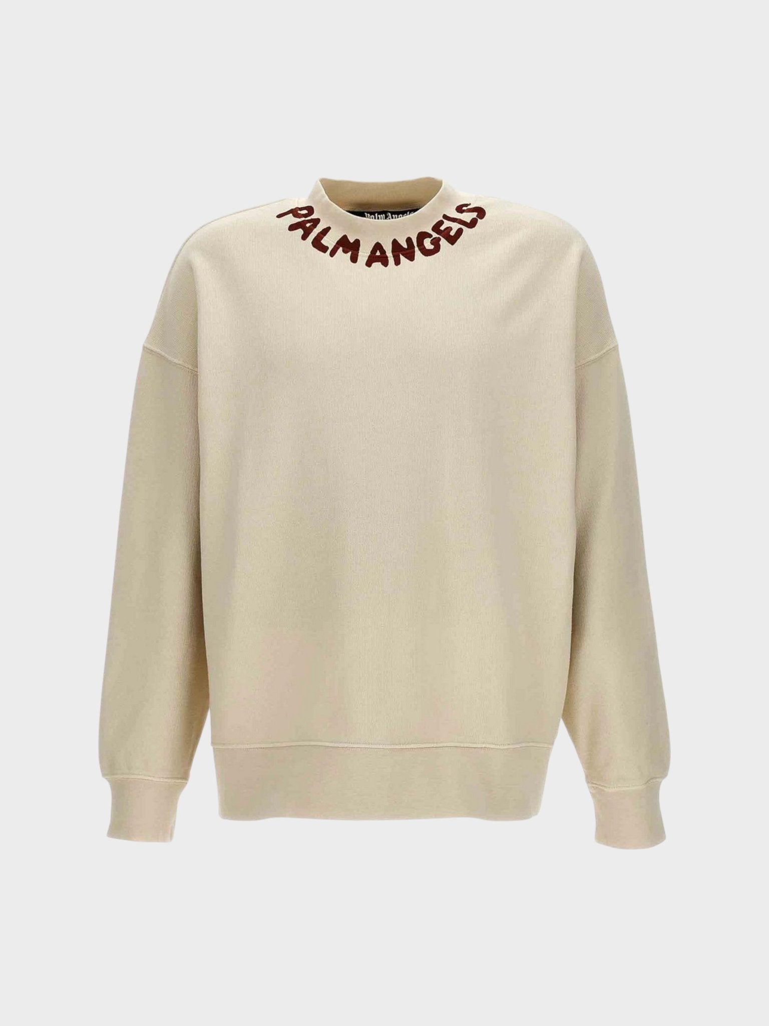 Palm Angels Seasonal Logo Crewneck White Red - Supplied FashionPalm Angels
