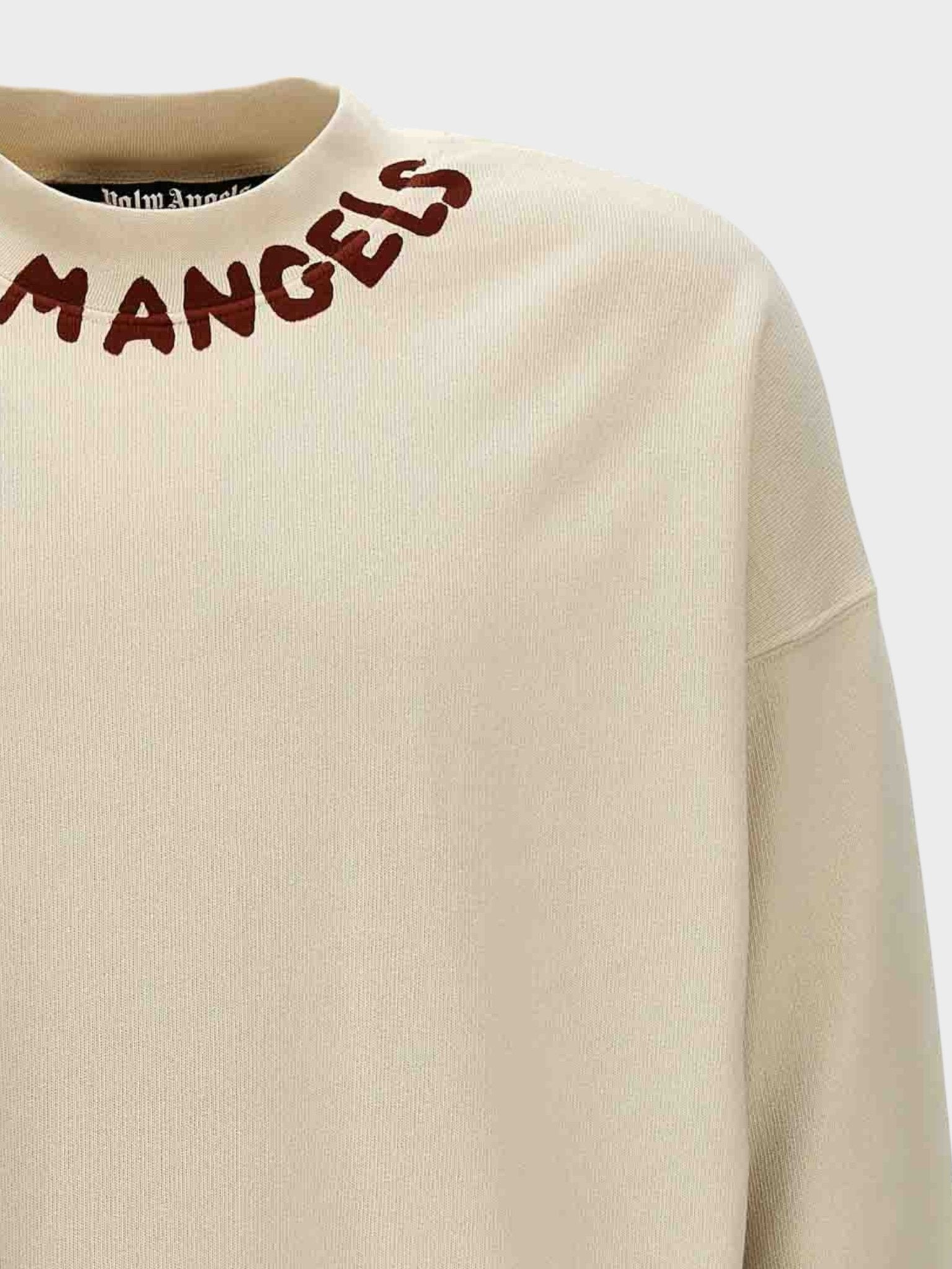 Palm Angels Seasonal Logo Crewneck White Red - Supplied FashionPalm Angels