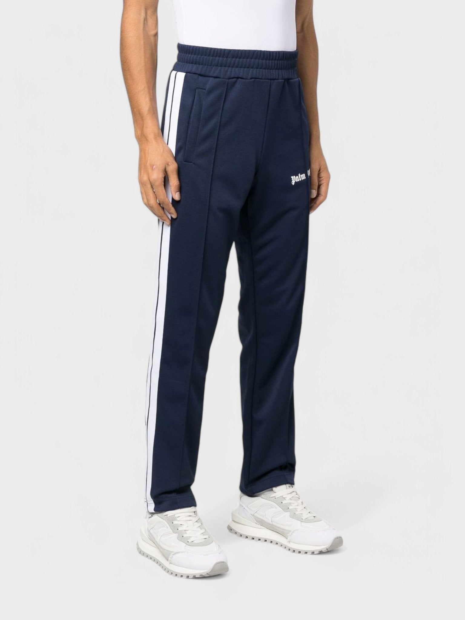 Palm Angels Side Stripe Track Pants Navy Blue/White - Supplied FashionPALM ANGELS