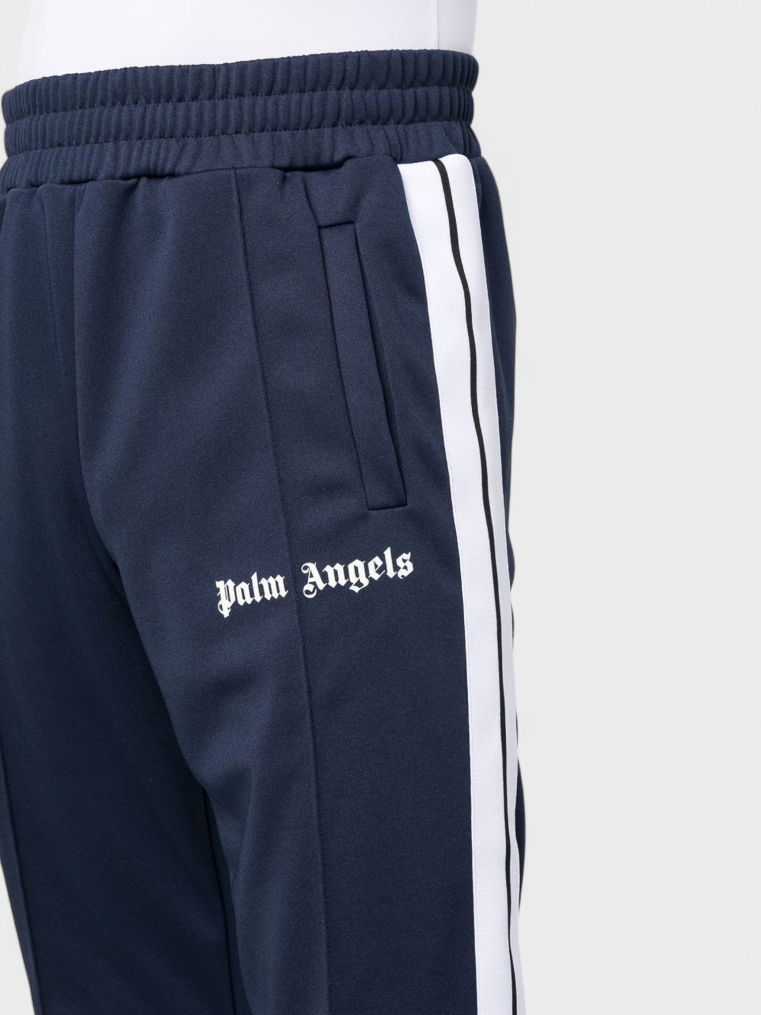 Palm Angels Side Stripe Track Pants Navy Blue/White - Supplied FashionPALM ANGELS