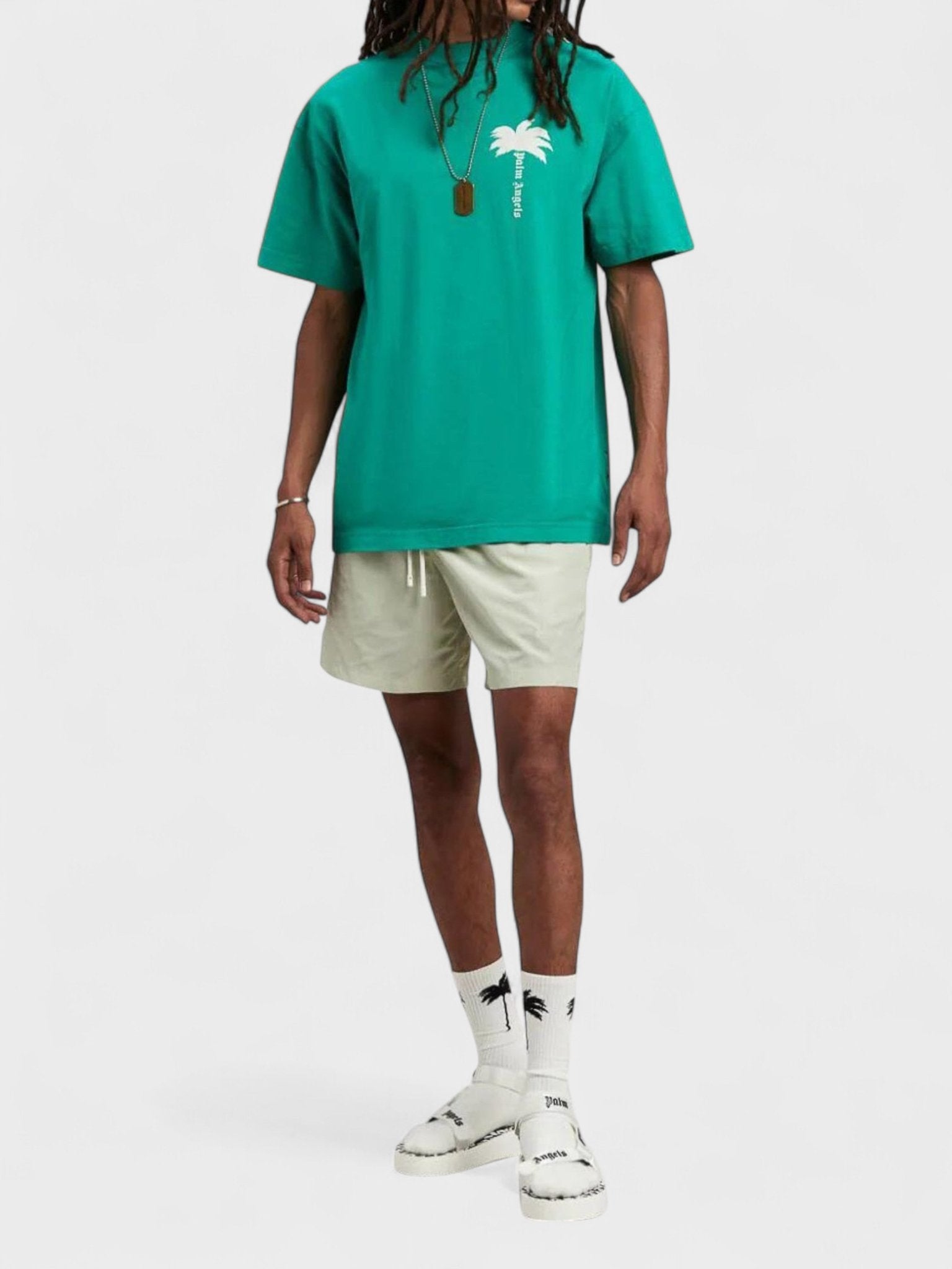 Palm Angels The Palm Tee Green White - Supplied FashionPalm Angels