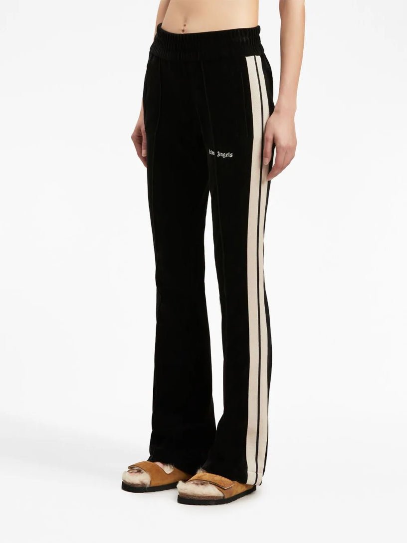 Palm Angels Velvet Flare Track Pants Black - Supplied FashionPALM ANGELS