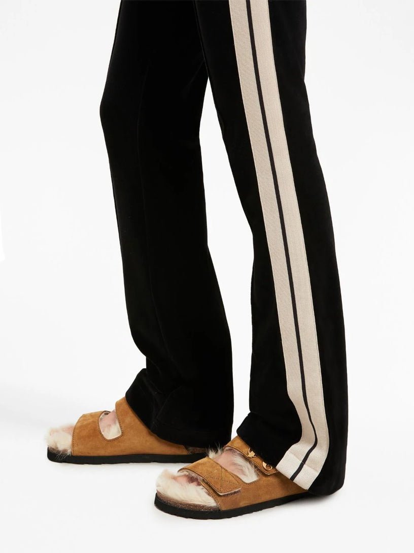 Palm Angels Velvet Flare Track Pants Black - Supplied FashionPALM ANGELS