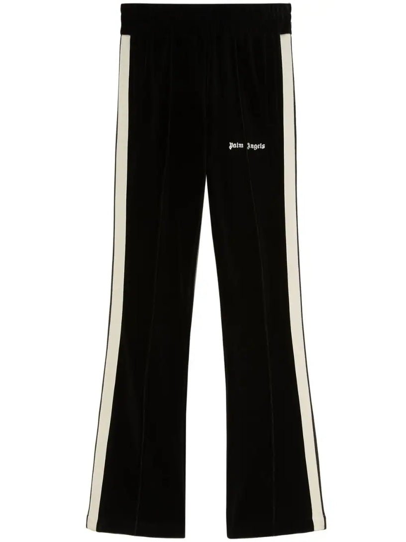 Palm Angels Velvet Flare Track Pants Black - Supplied FashionPALM ANGELS