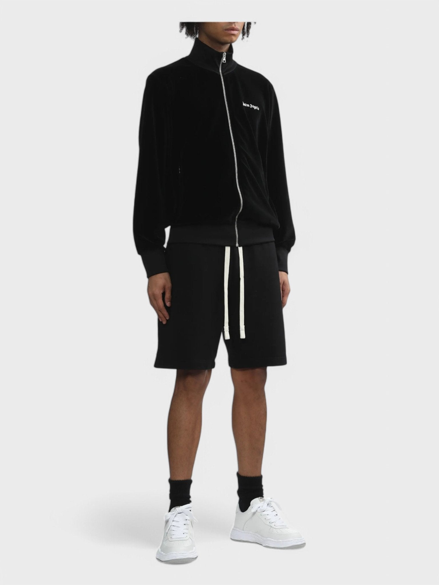 Palm Angels Velvet Track Jacket 'Black/White' - Supplied FashionPalm Angels