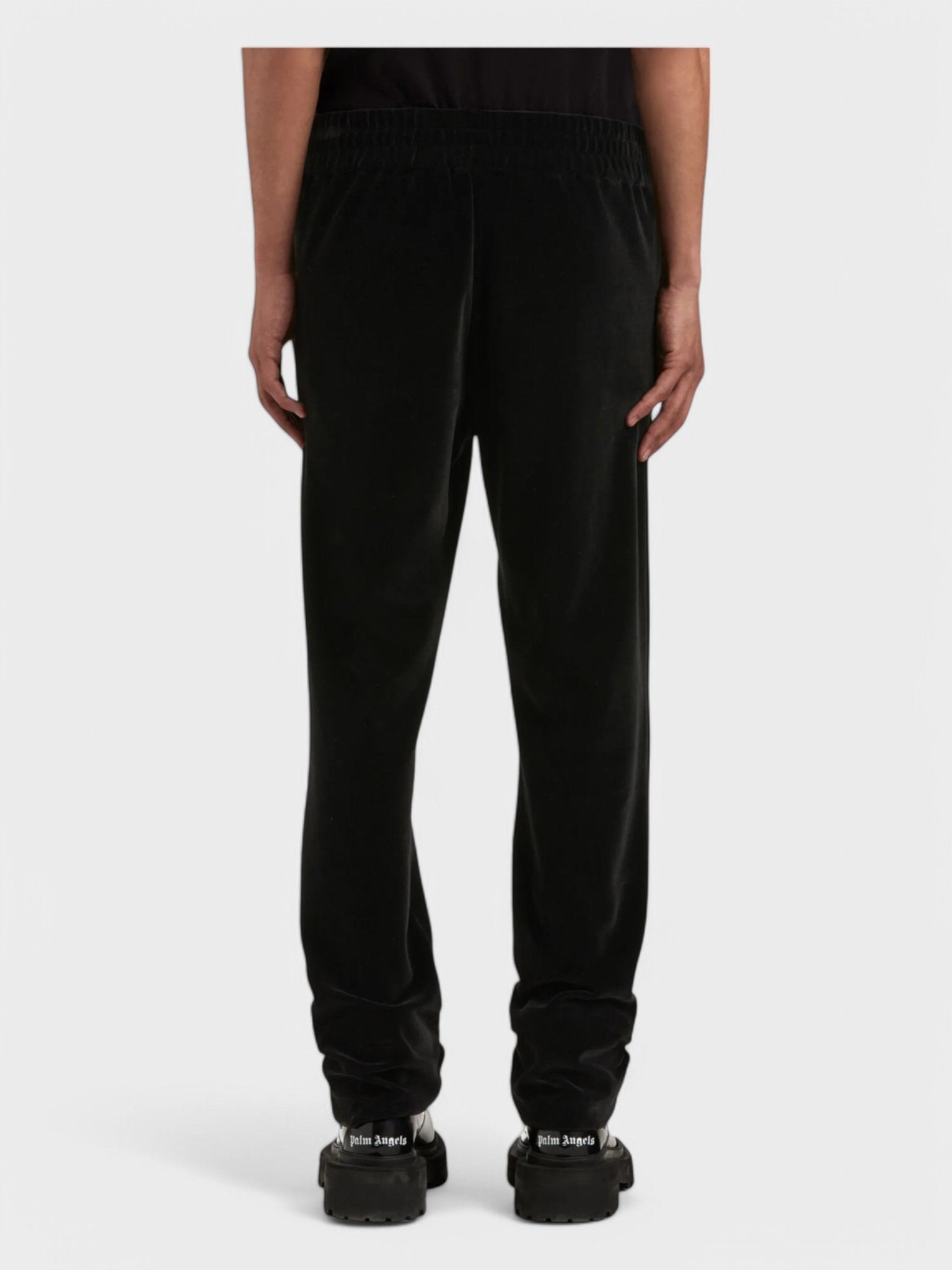 Palm Angels Velvet Track Pants 'Black/White' - Supplied FashionPalm Angels