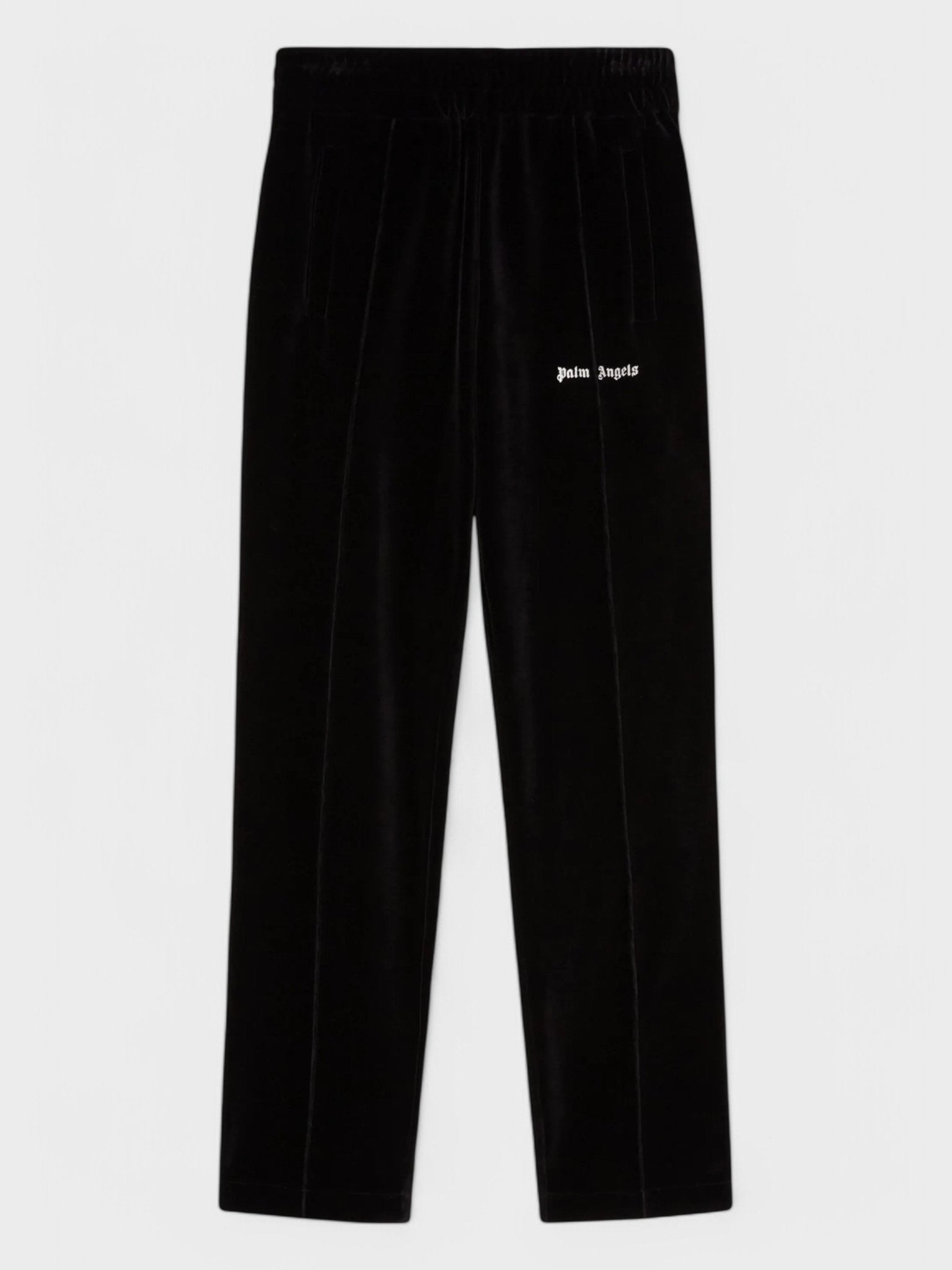 Palm Angels Velvet Track Pants 'Black/White' - Supplied FashionPalm Angels