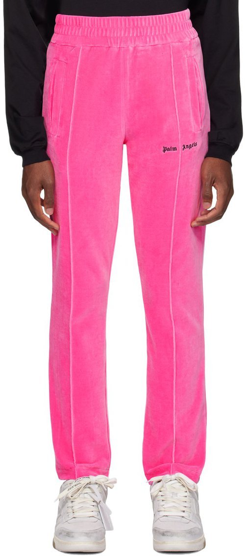 Palm Angels Velvet Track Pants Pink - Supplied FashionPALM ANGELS